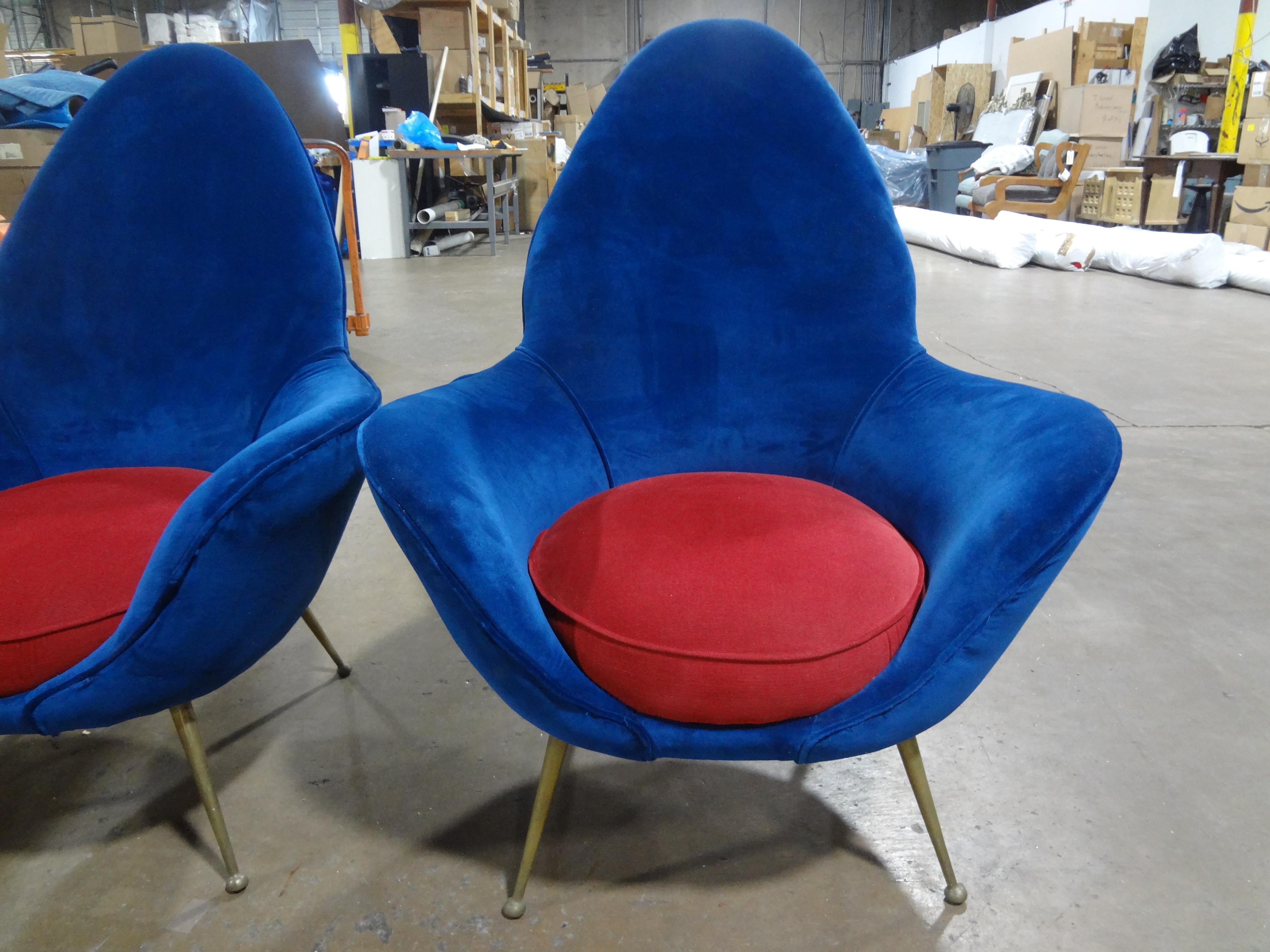 Pair Of Italian Modern Lounge Chairs By Marco Zanuso In Good Condition For Sale In Houston, TX