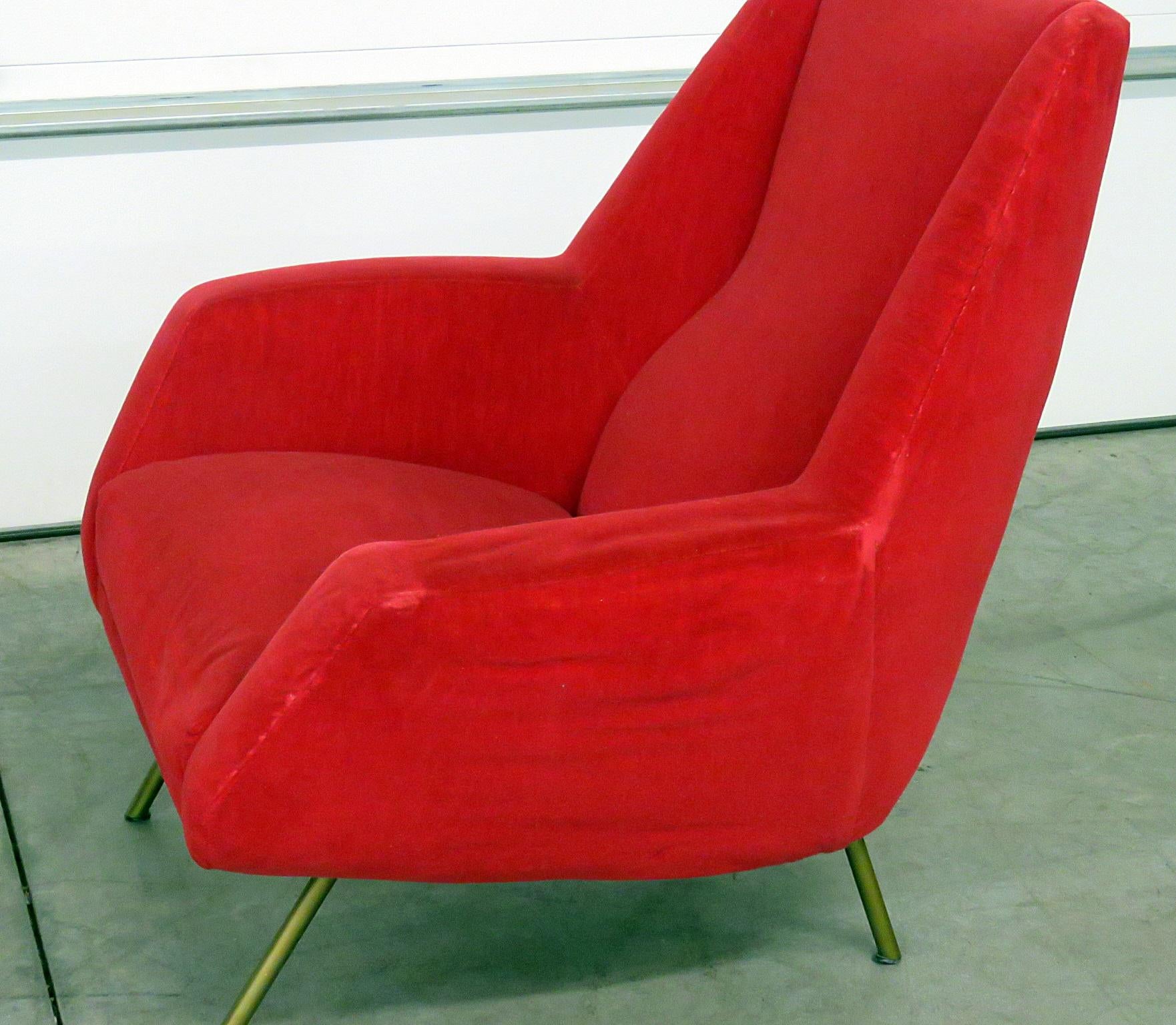 Late 20th Century Pair of Italian Modern Lounge Chairs