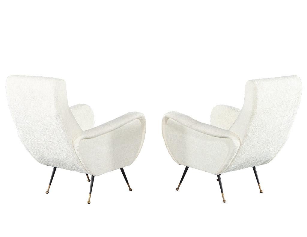 Metal Pair of Italian Modern Lounge Chairs For Sale