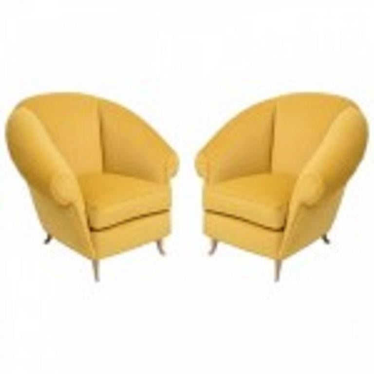 Mid-Century Modern Paire de chaises longues modernes italiennes, Gio Ponti pour ISA, modèle 12690, années 1950 en vente