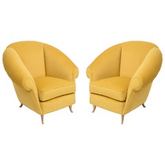 Pair of Italian Modern Lounge Chairs, Gio Ponti for ISA, Model 12690, 1950'