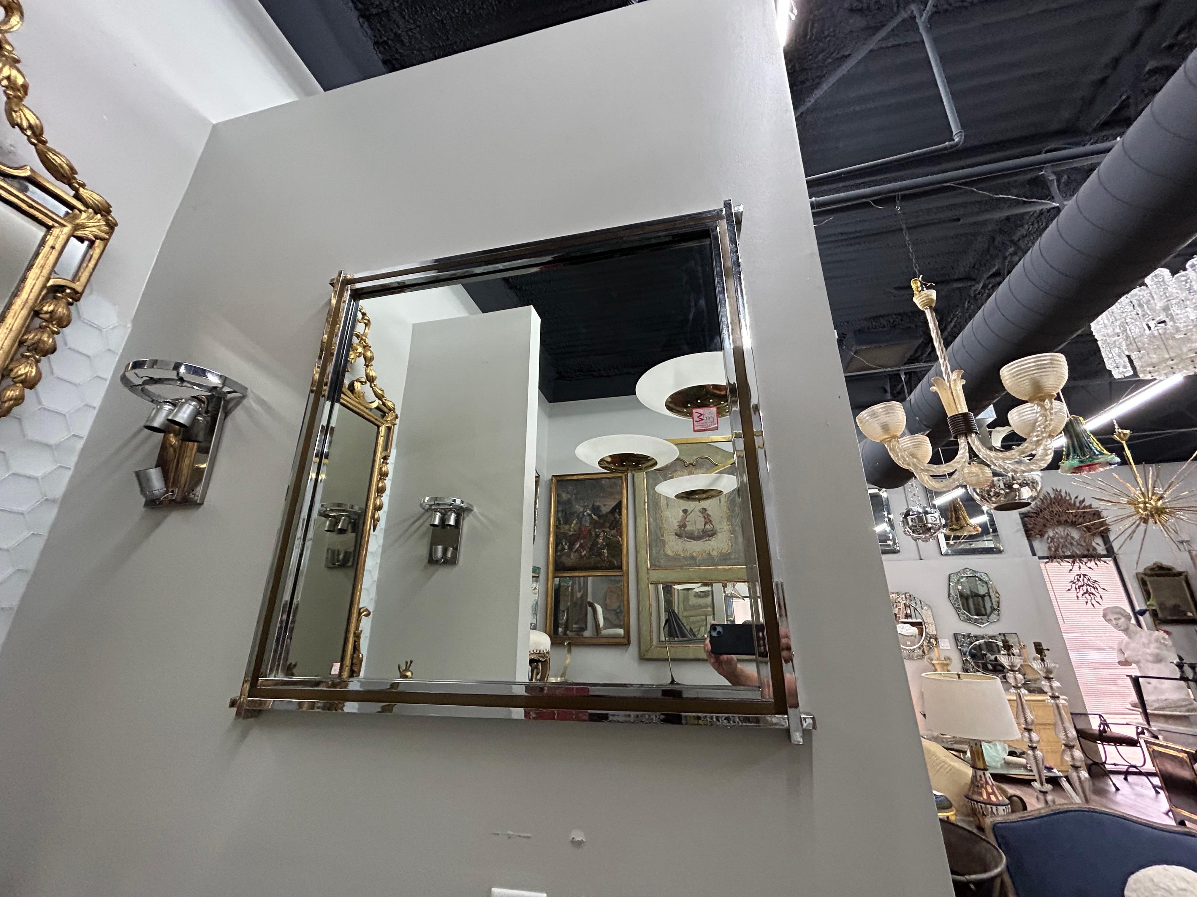 Laiton Paire de miroirs modernes italiens par Romeo Rega en vente