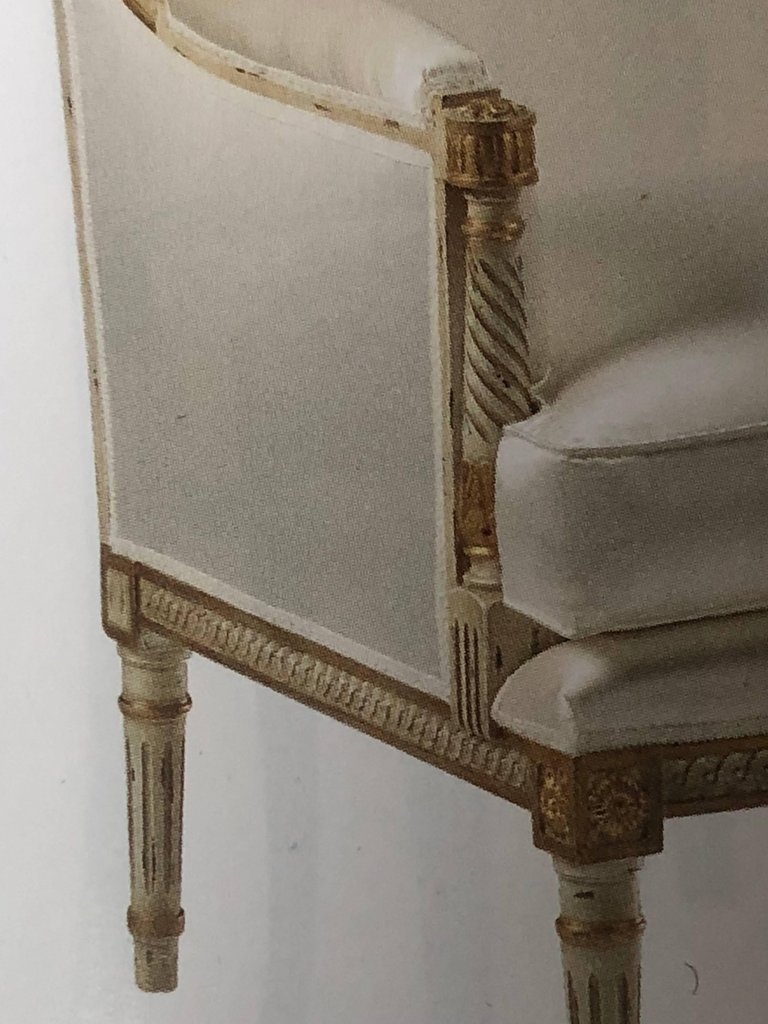 20th Century Pair of Italian Modern Neoclassical Louis XVI Style Lounge Chairs, Maison Jansen