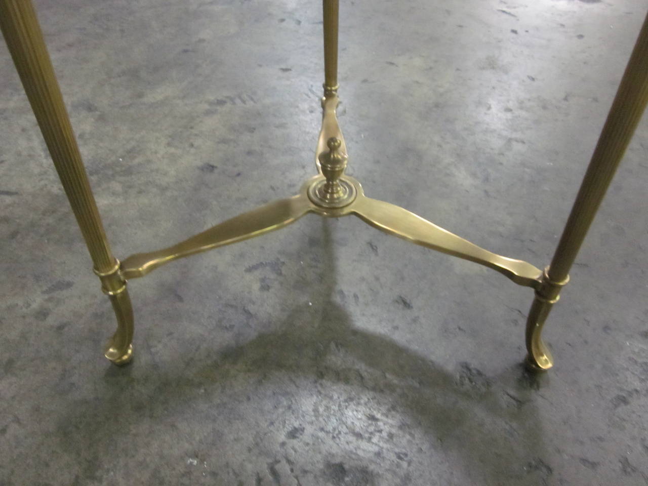 Pair of Italian Modern Neoclassical Solid Brass Side Tables, Maison Jansen 2