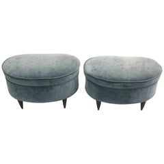 Pair of Italian Modern Neoclassical Stools or Benches by Paolo Buffa
