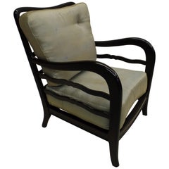 Pair of Italian Modern Neoclassical Walnut Lounge Chairs by Paolo Buffa, 1940
