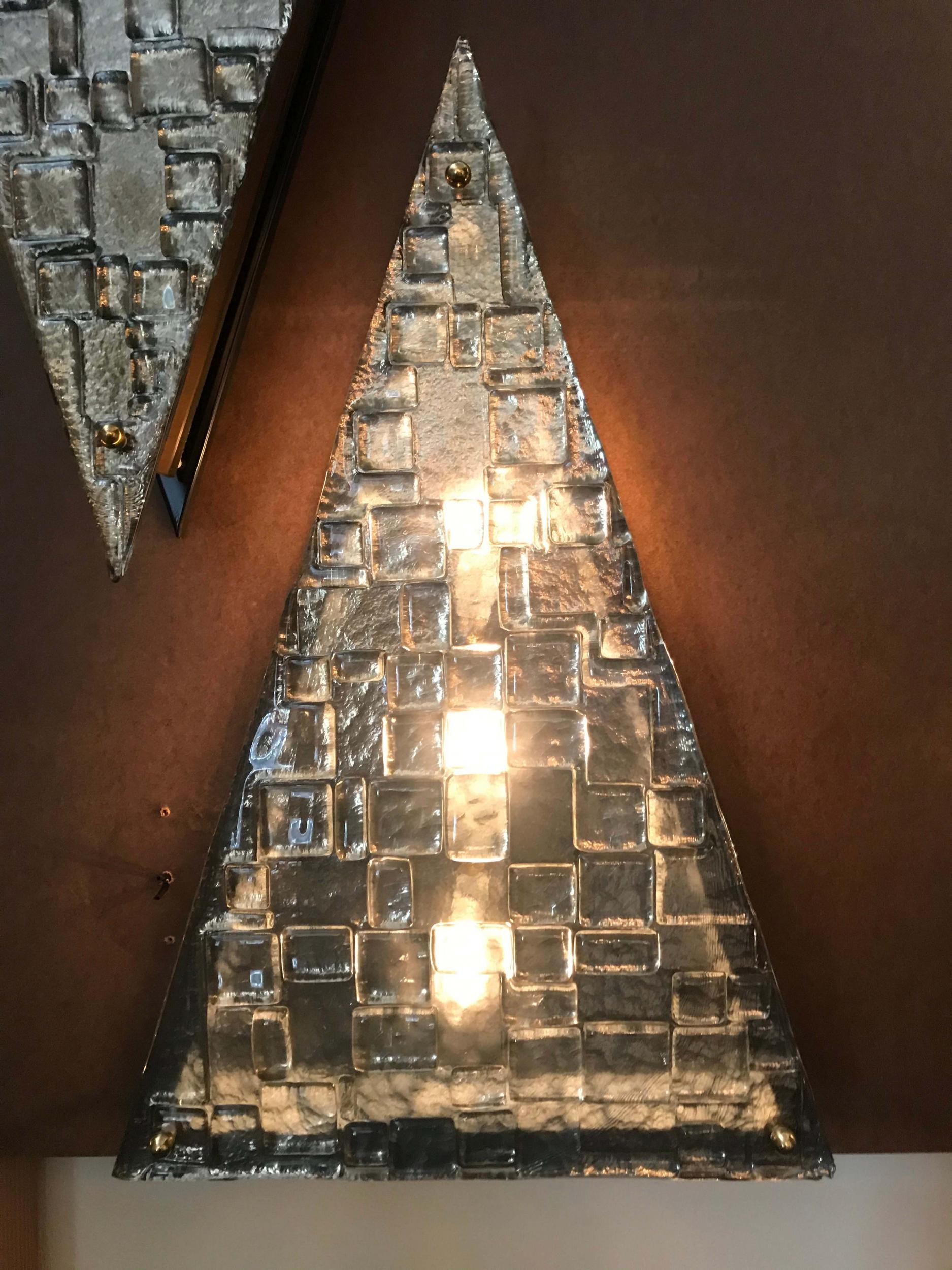 Pair of Italian Modern Sconces w/ Murano Glass Designed, Gianluca Fontana, 2019 In Excellent Condition For Sale In Los Angeles, CA