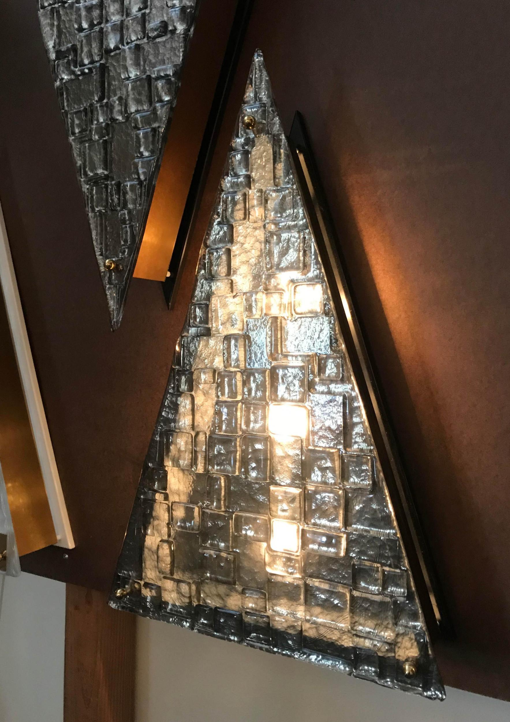 Pair of Italian Modern Sconces w/ Murano Glass Designed, Gianluca Fontana, 2019 For Sale 1