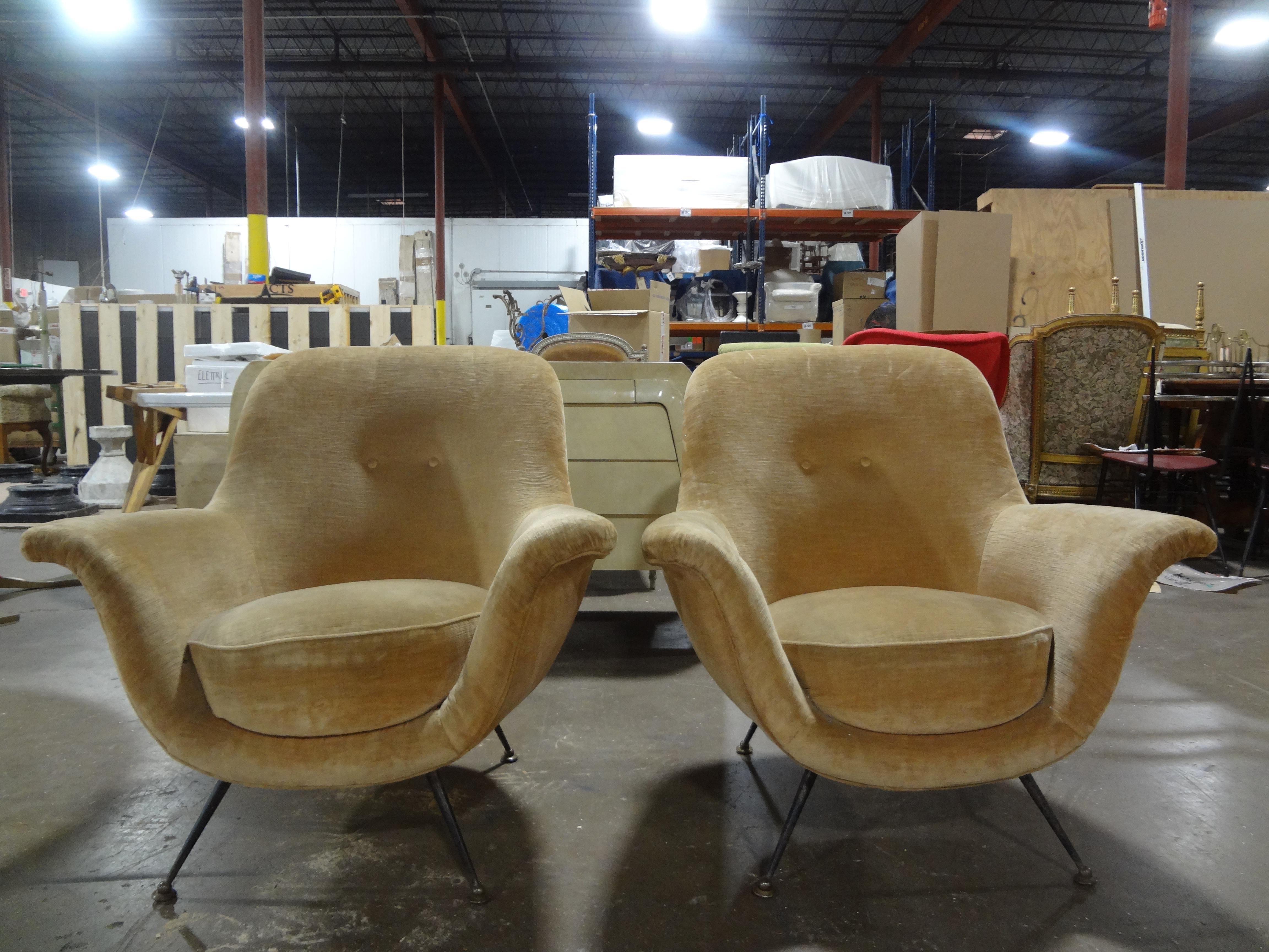 Pair Of Italian Modern Sculptural Lounge Chairs For Sale 5