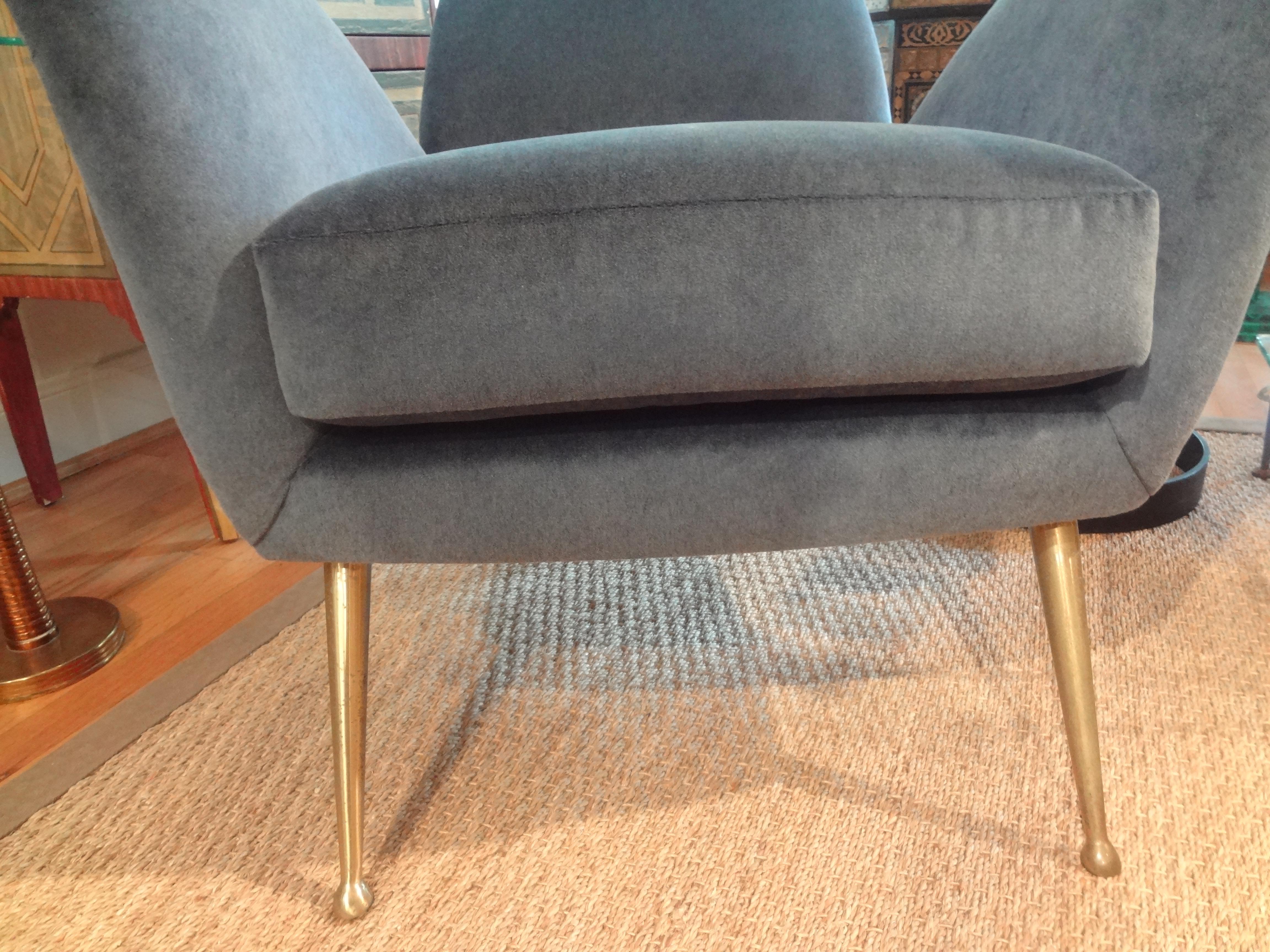 Pareja De Sillas De Salón Escultóricas Modernas Italianas Latón en venta
