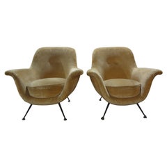 Pair Of Italian Modern Sculptural Lounge Chairs