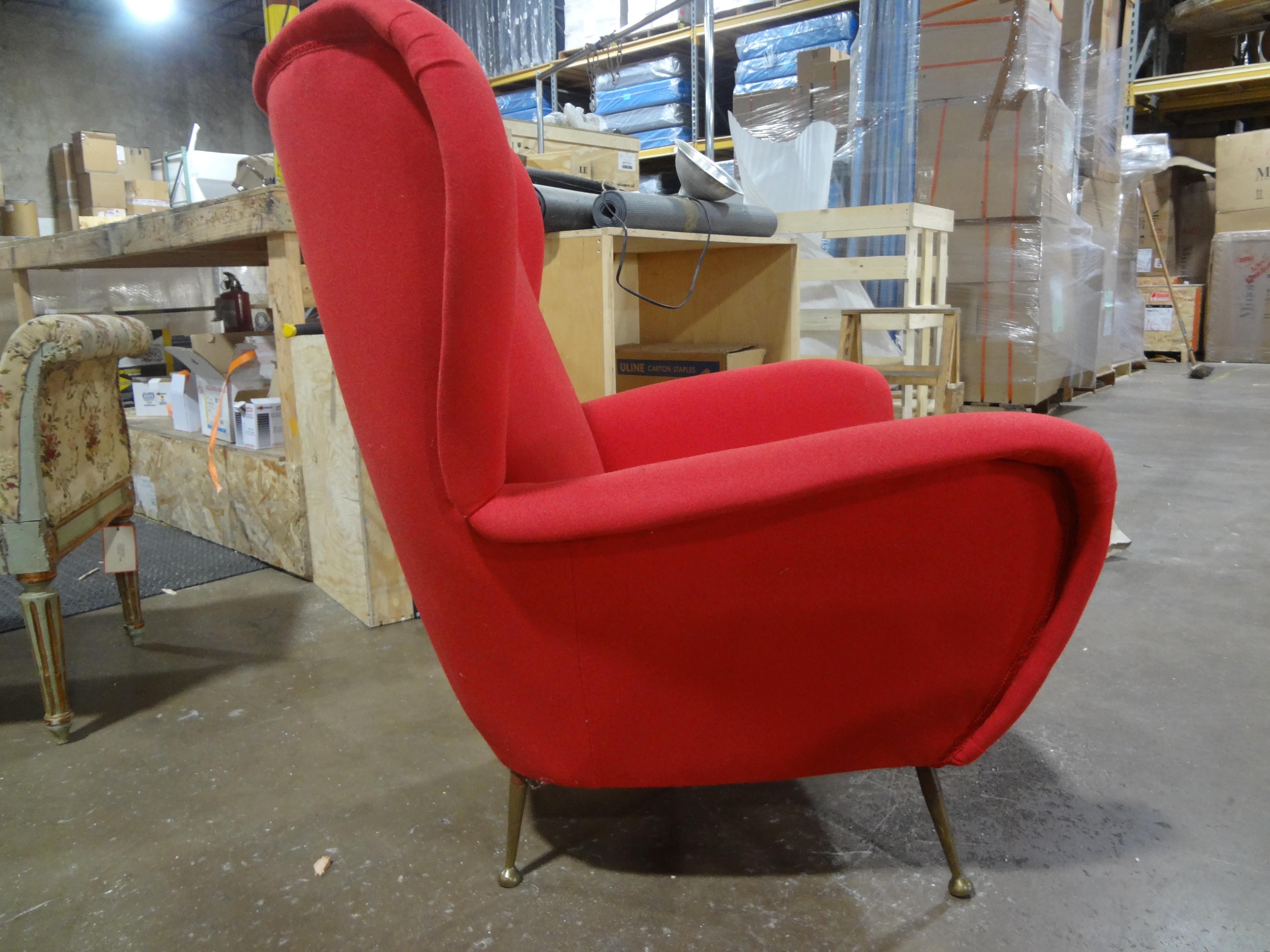 Pair Of Italian Modern Sculptural Lounge Chairs Inspired By Gio Ponti For Sale 1