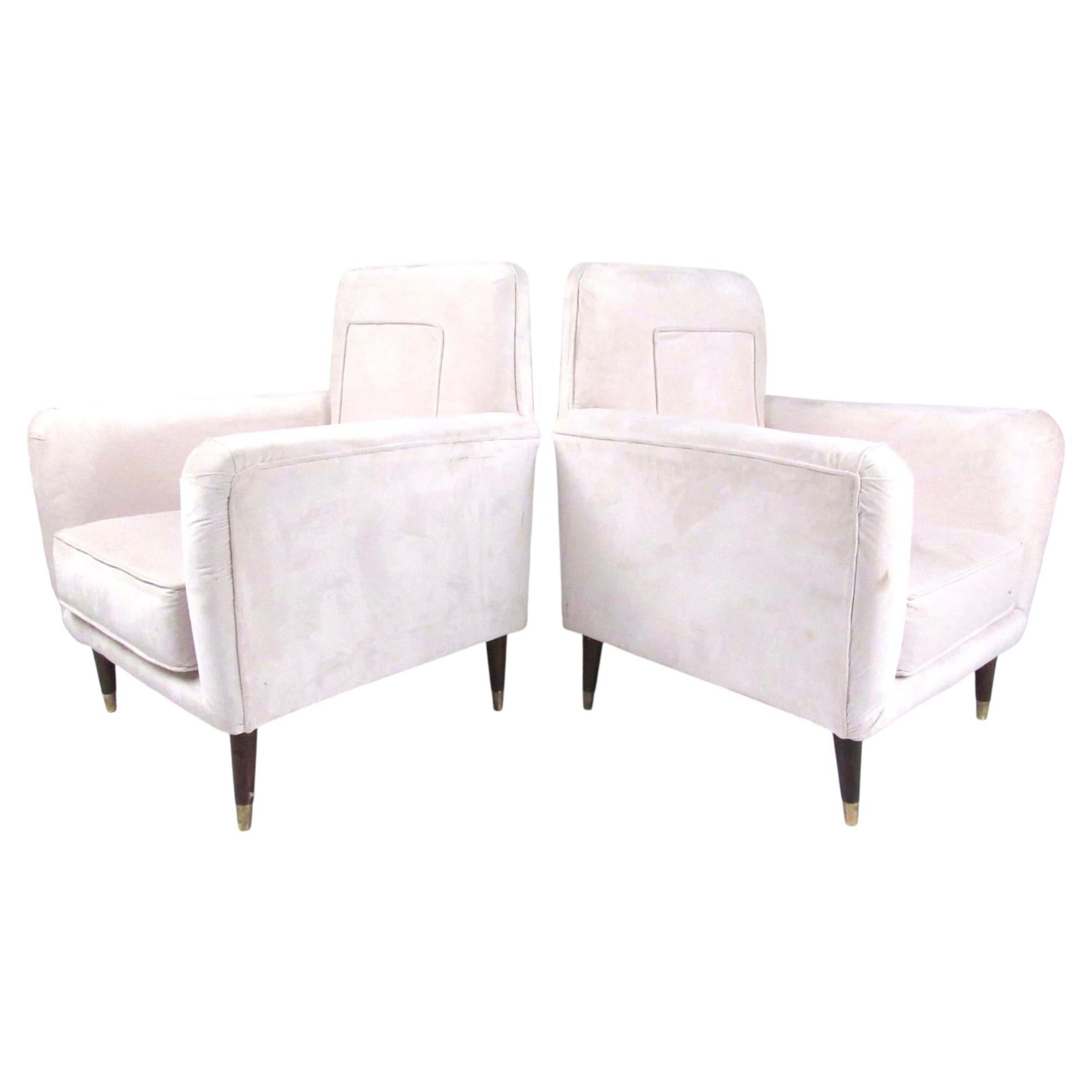 Pair of Italian Modern Upholstered Armchairs