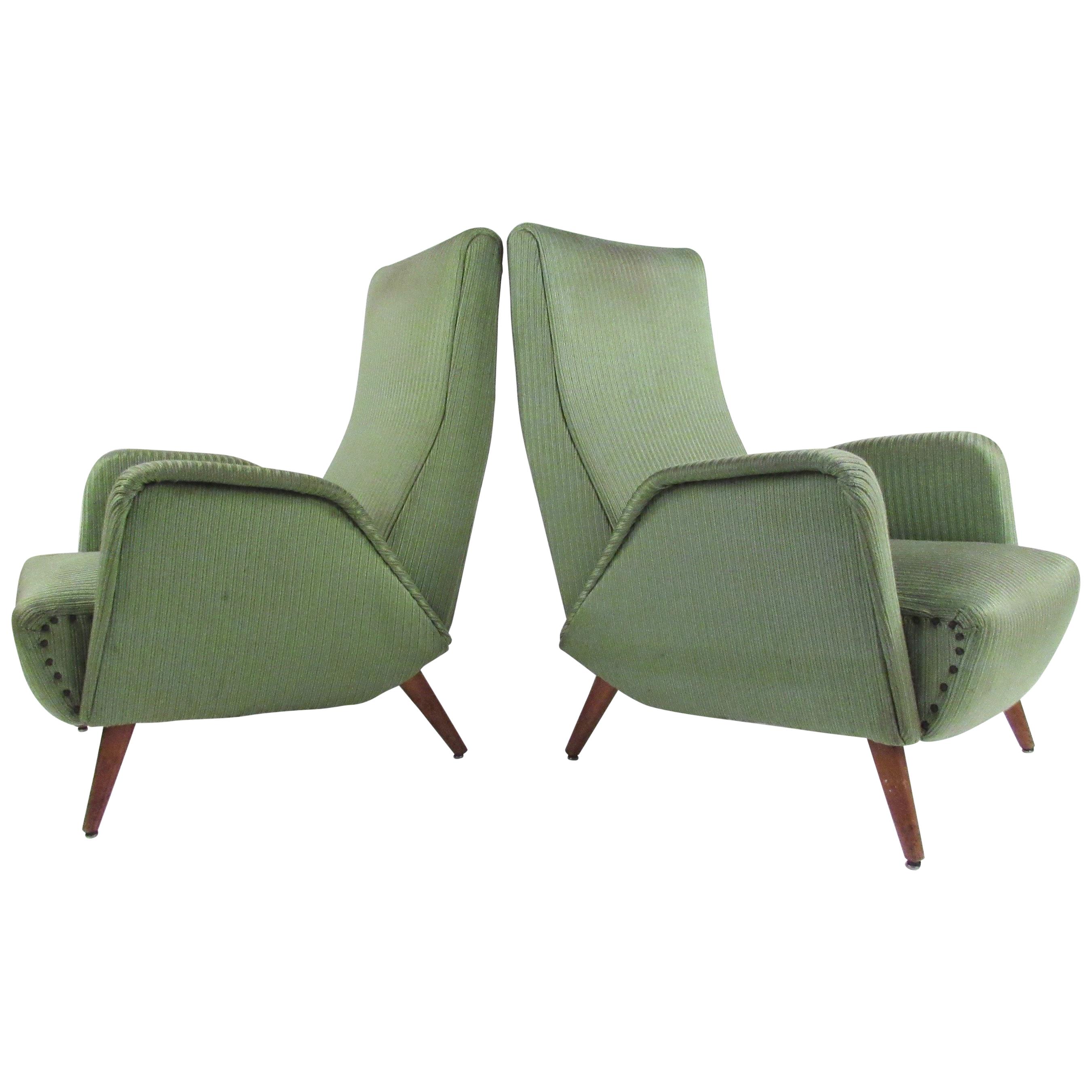 Pair of Italian Moderne Lounge Chairs after Marco Zanuso