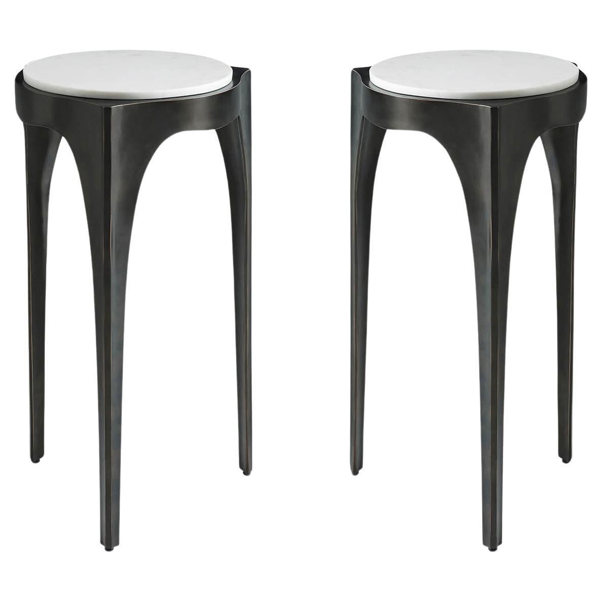 Pair of Italian Modernist Accent Tables For Sale