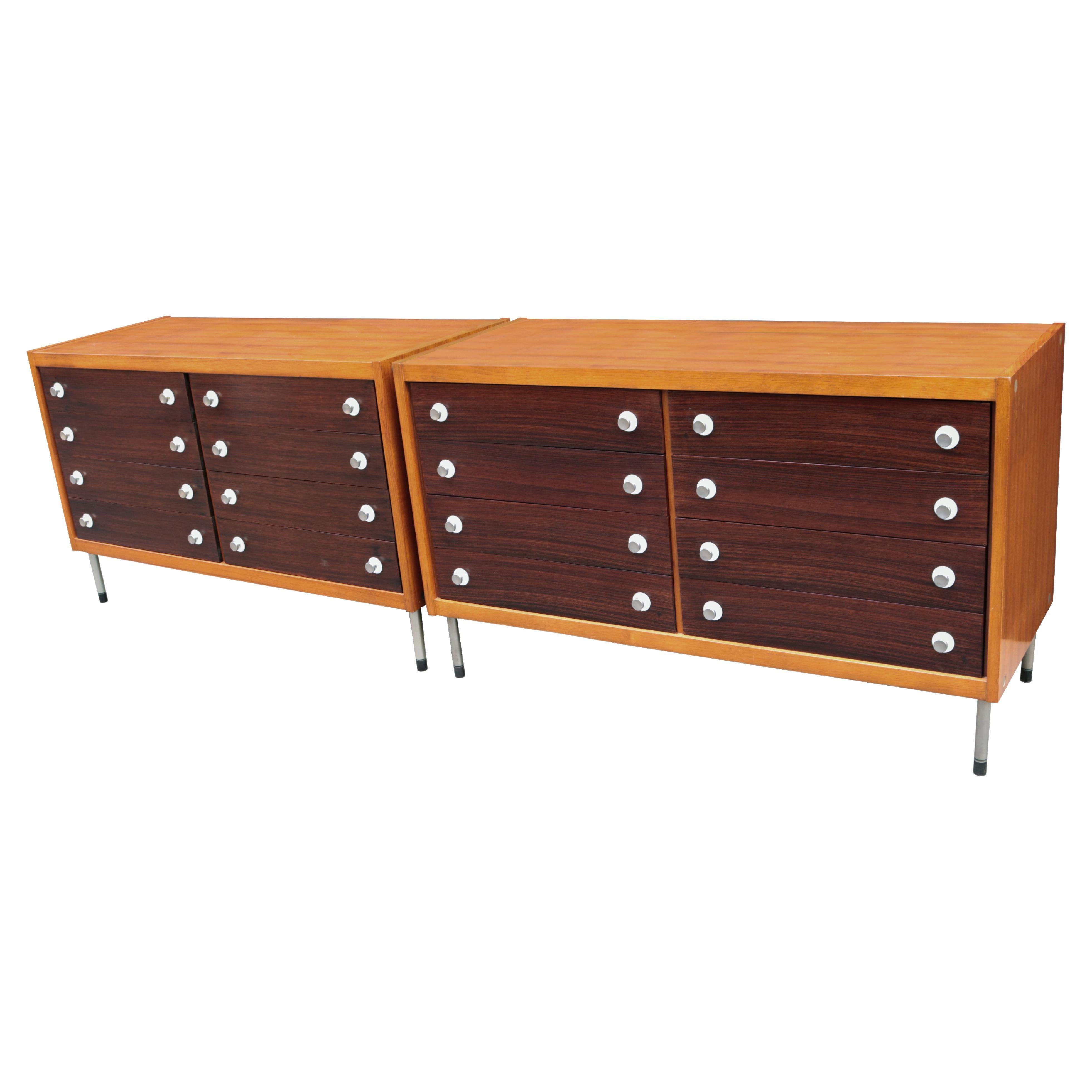 Pair of Italian Modernist Chest of Drawers For Sale