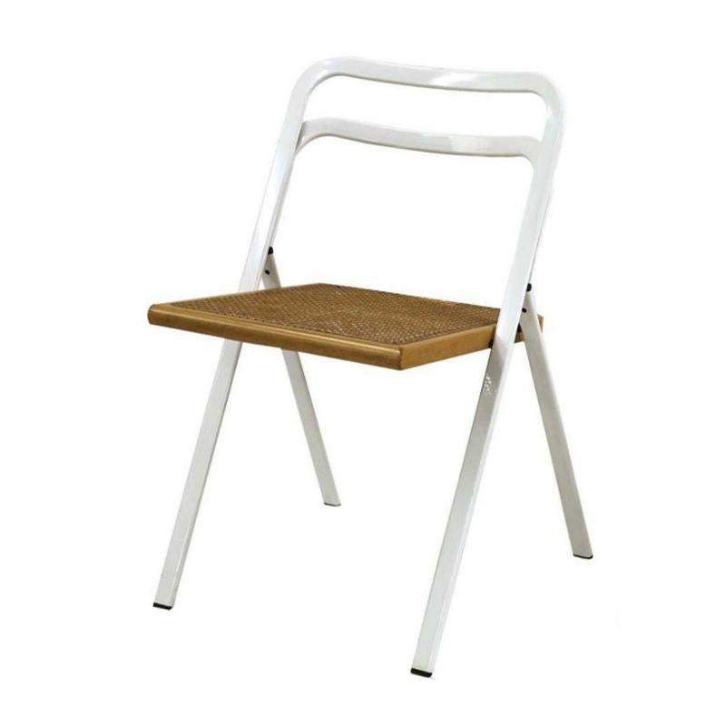 Paire de chaises pliantes modernistes italiennes en rotin par le designer Giorgio Cattelan Bon état - En vente à High Wycombe, GB