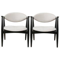 Pair of Italian Modernist Lacquered Armchairs