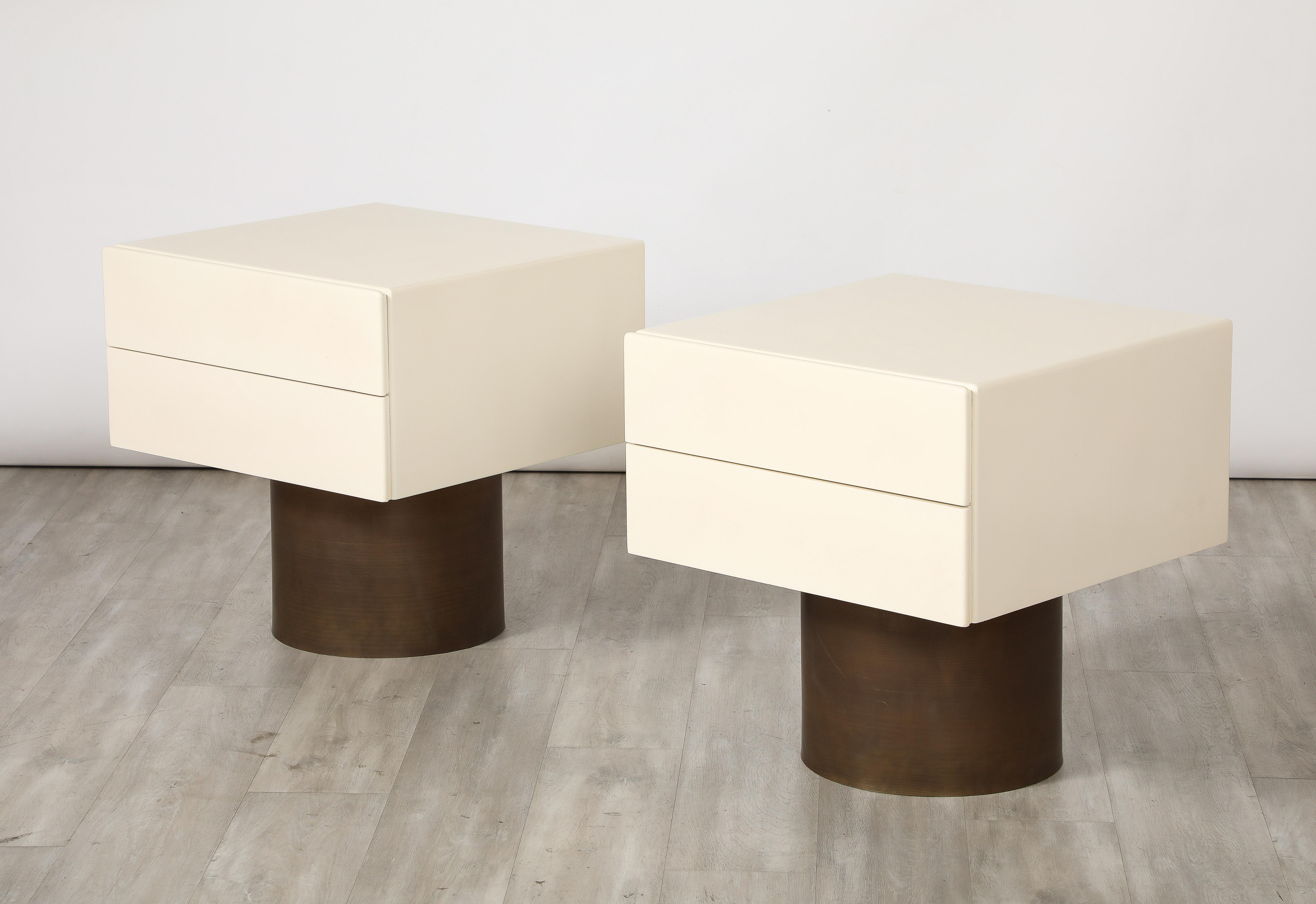 Late 20th Century Pair of Italian Modernist Lacquered End / Side Tables, Italy, circa 1970 