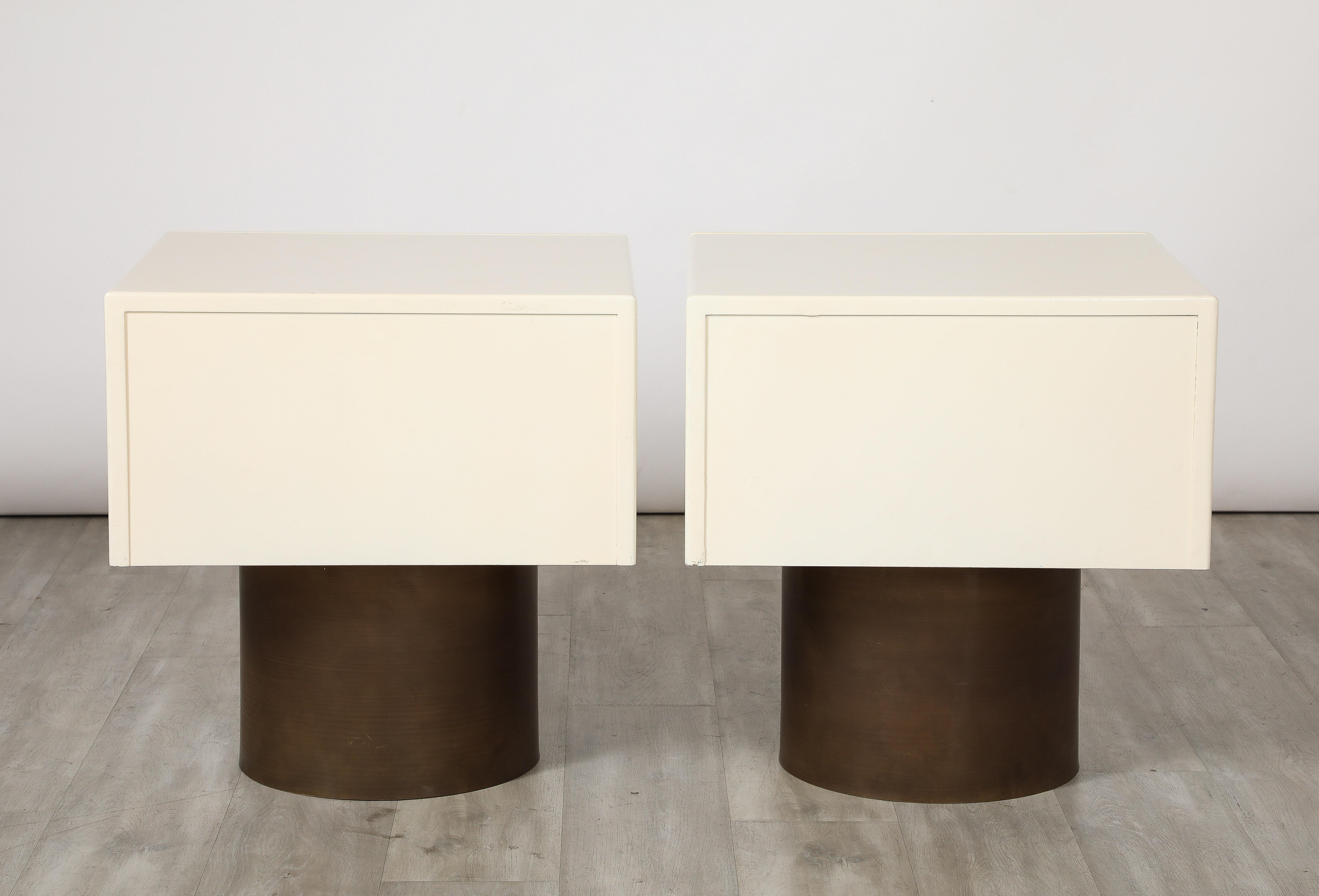 Pair of Italian Modernist Lacquered End / Side Tables, Italy, circa 1970  2