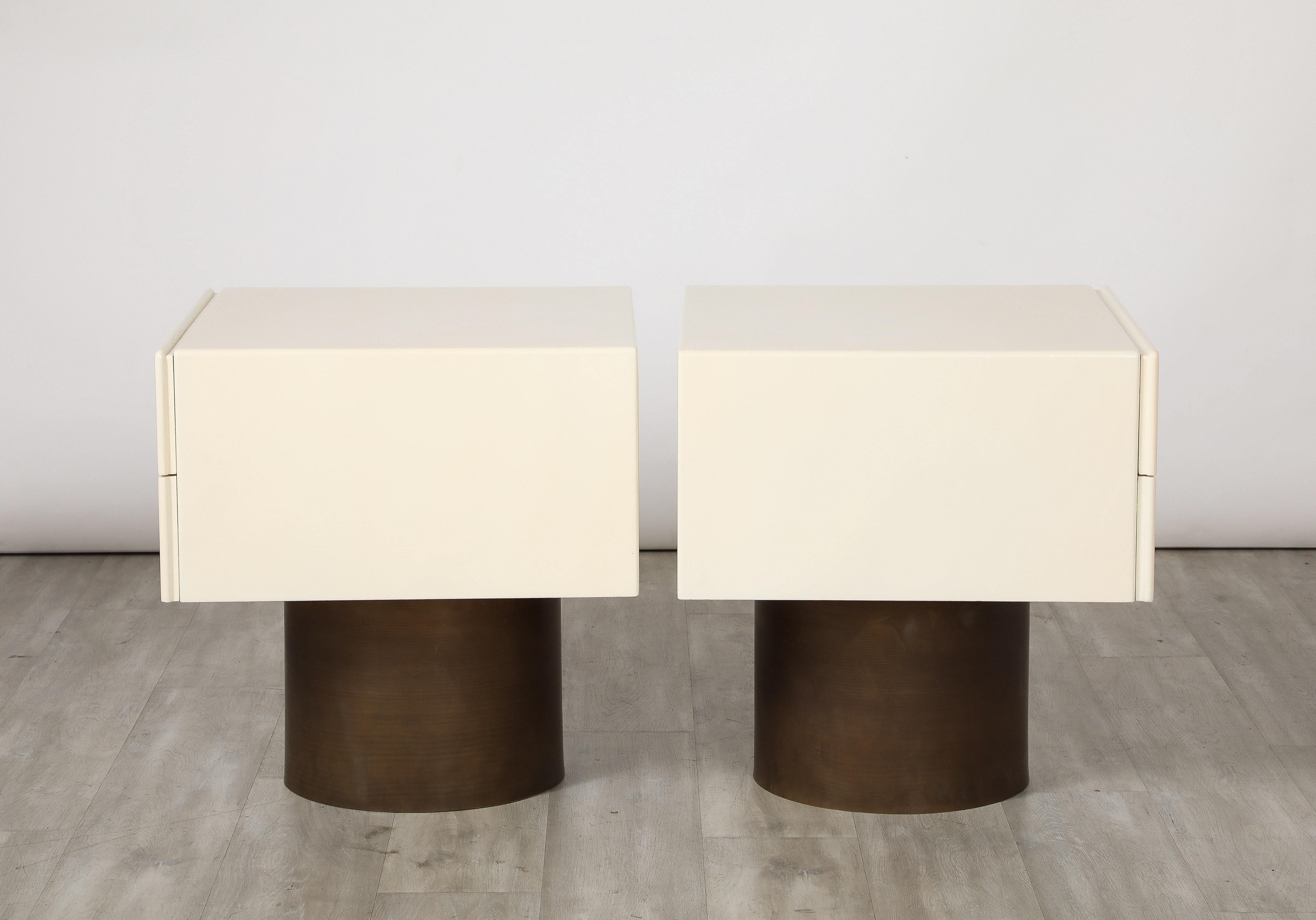 Pair of Italian Modernist Lacquered End / Side Tables, Italy, circa 1970  3