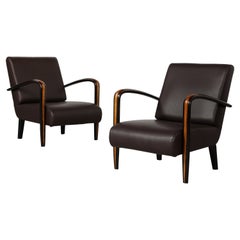 Paar italienische Loungesessel der Moderne, Italien, um 1940