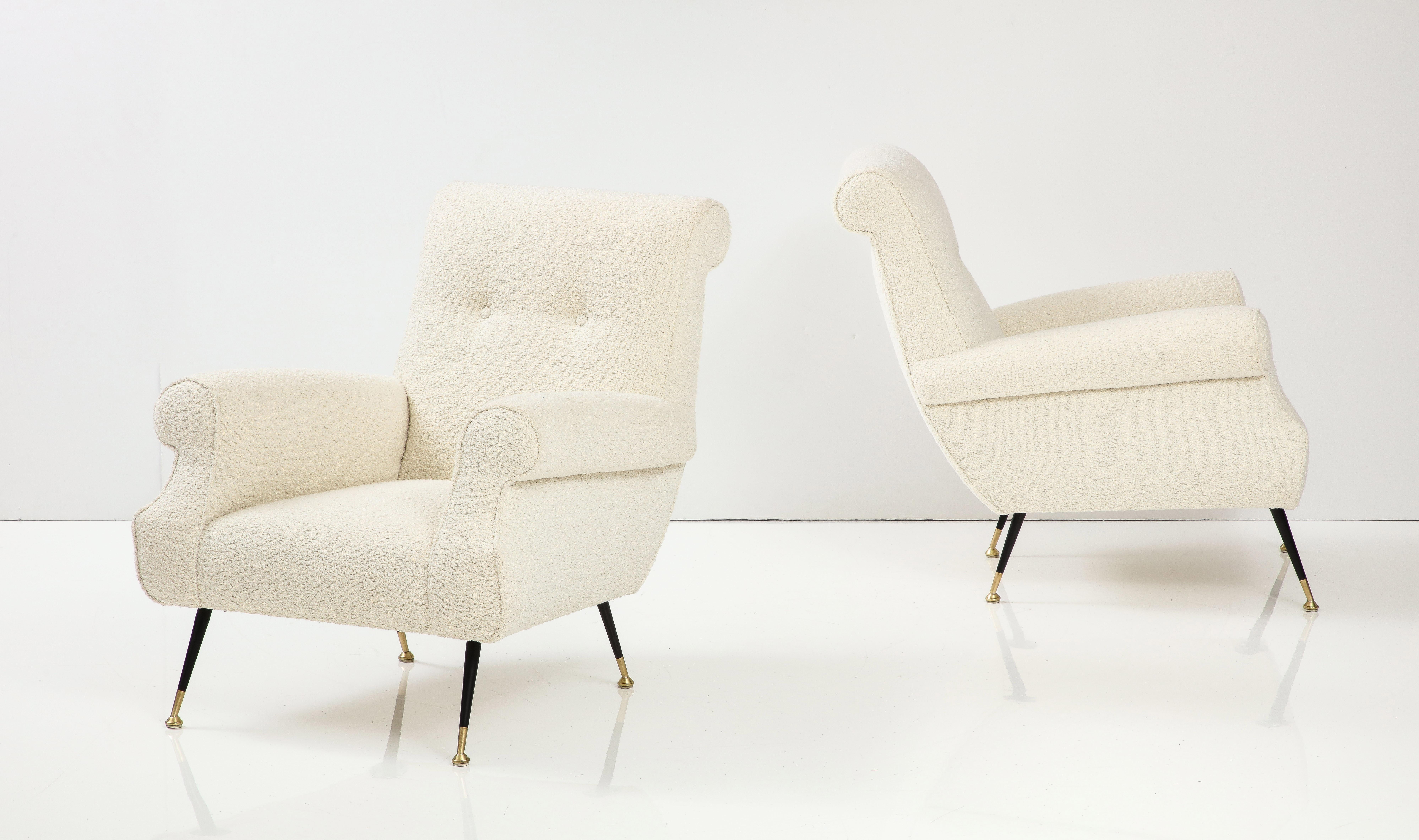 Pair of Italian Modernist Lounge Chairs, Italy, circa 1950 For Sale 4