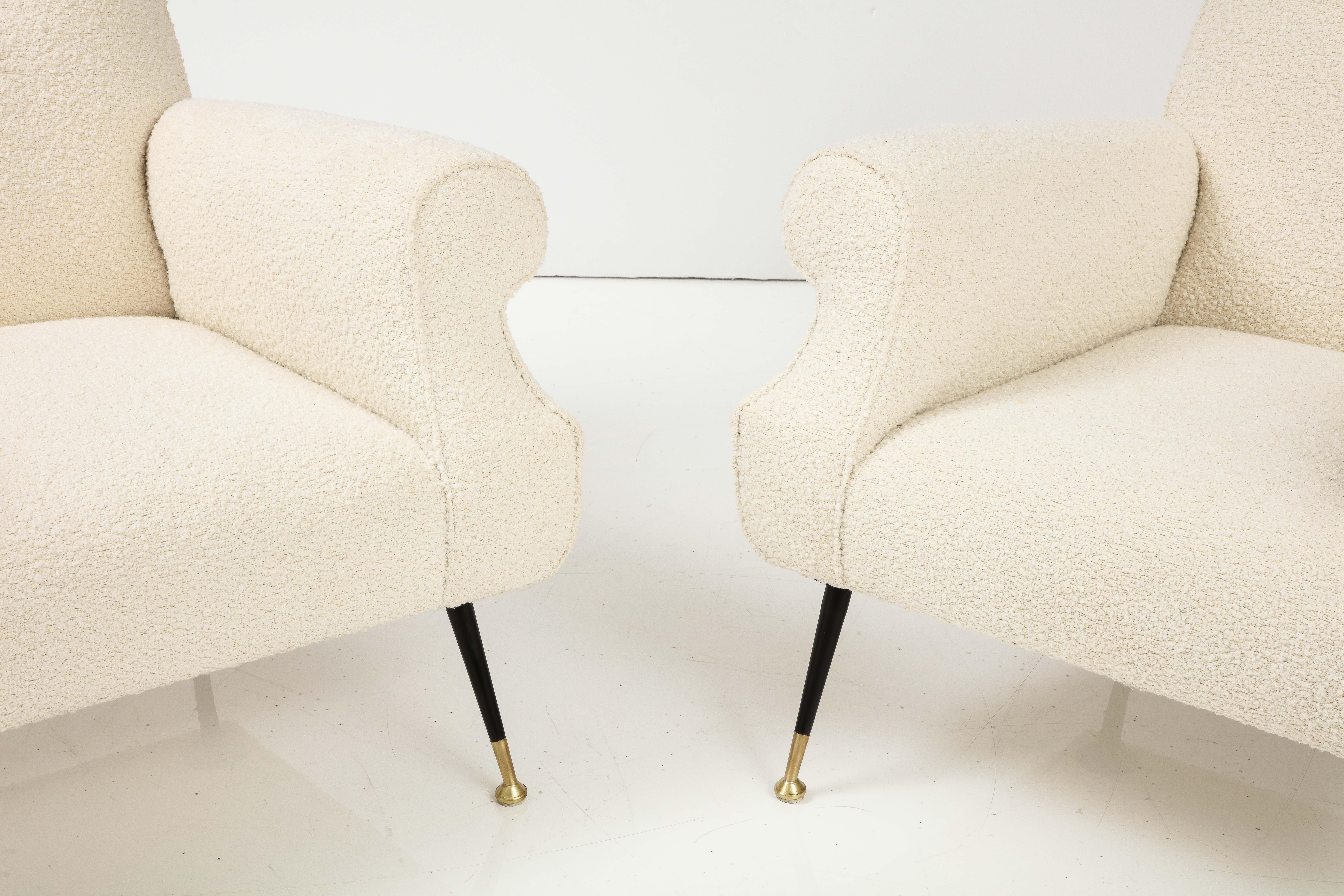 Mid-20th Century Pair of Italian Modernist Lounge Chairs, Italy, circa 1950 For Sale