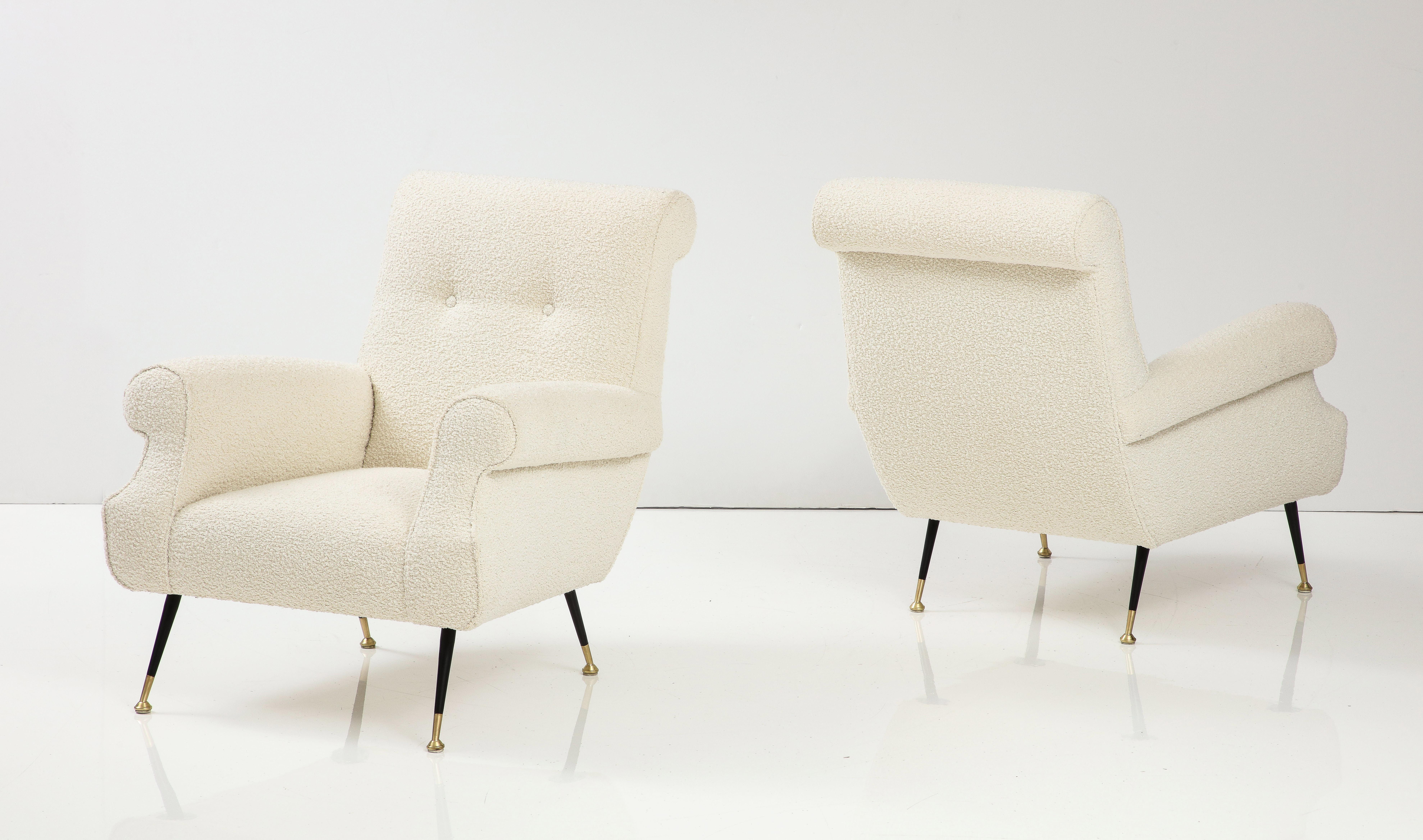 Pair of Italian Modernist Lounge Chairs, Italy, circa 1950 For Sale 3