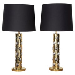 Paar italienische modernistische Muranoglas-Tischlampen aus Muranoglas