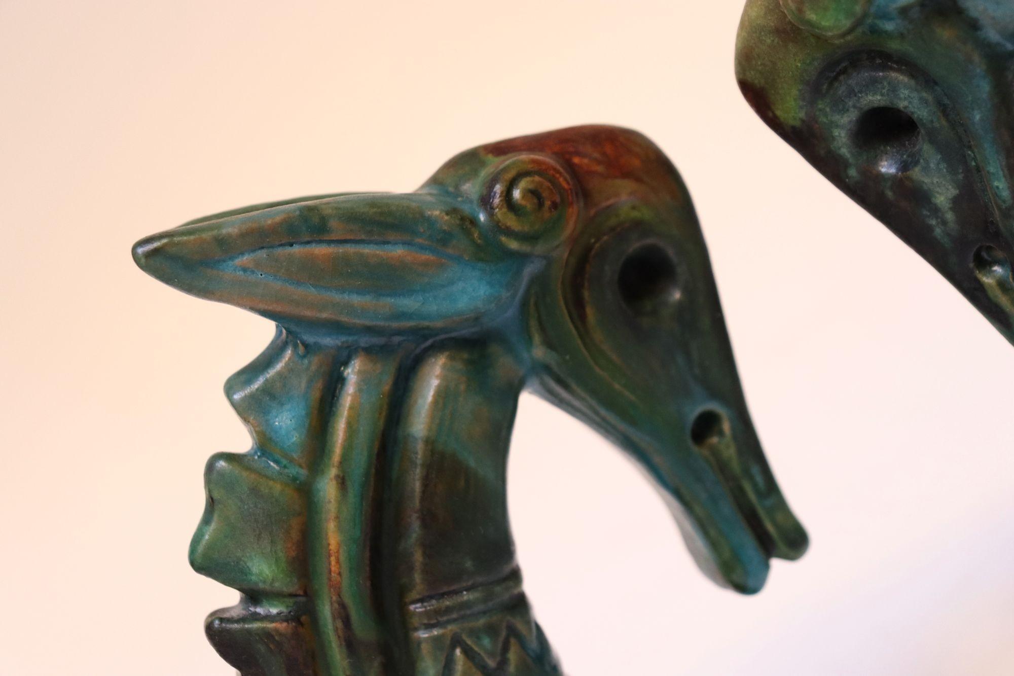 Paire de chevaux modernistes italiens en céramique Sea Garden par Alvino Bagni pour Raymor en vente 4