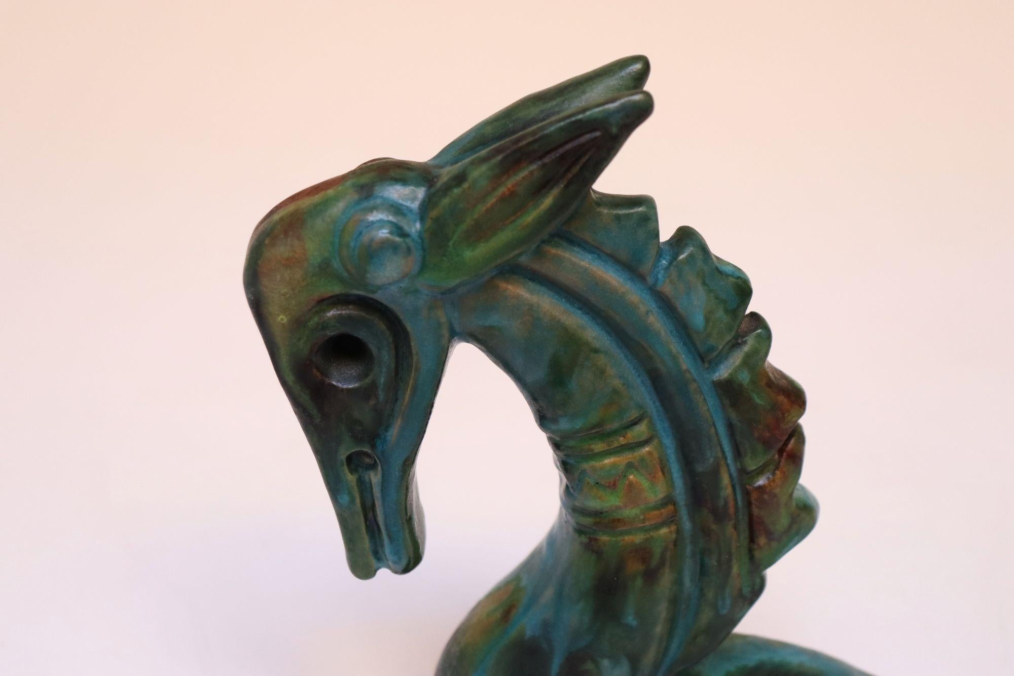Paire de chevaux modernistes italiens en céramique Sea Garden par Alvino Bagni pour Raymor en vente 7