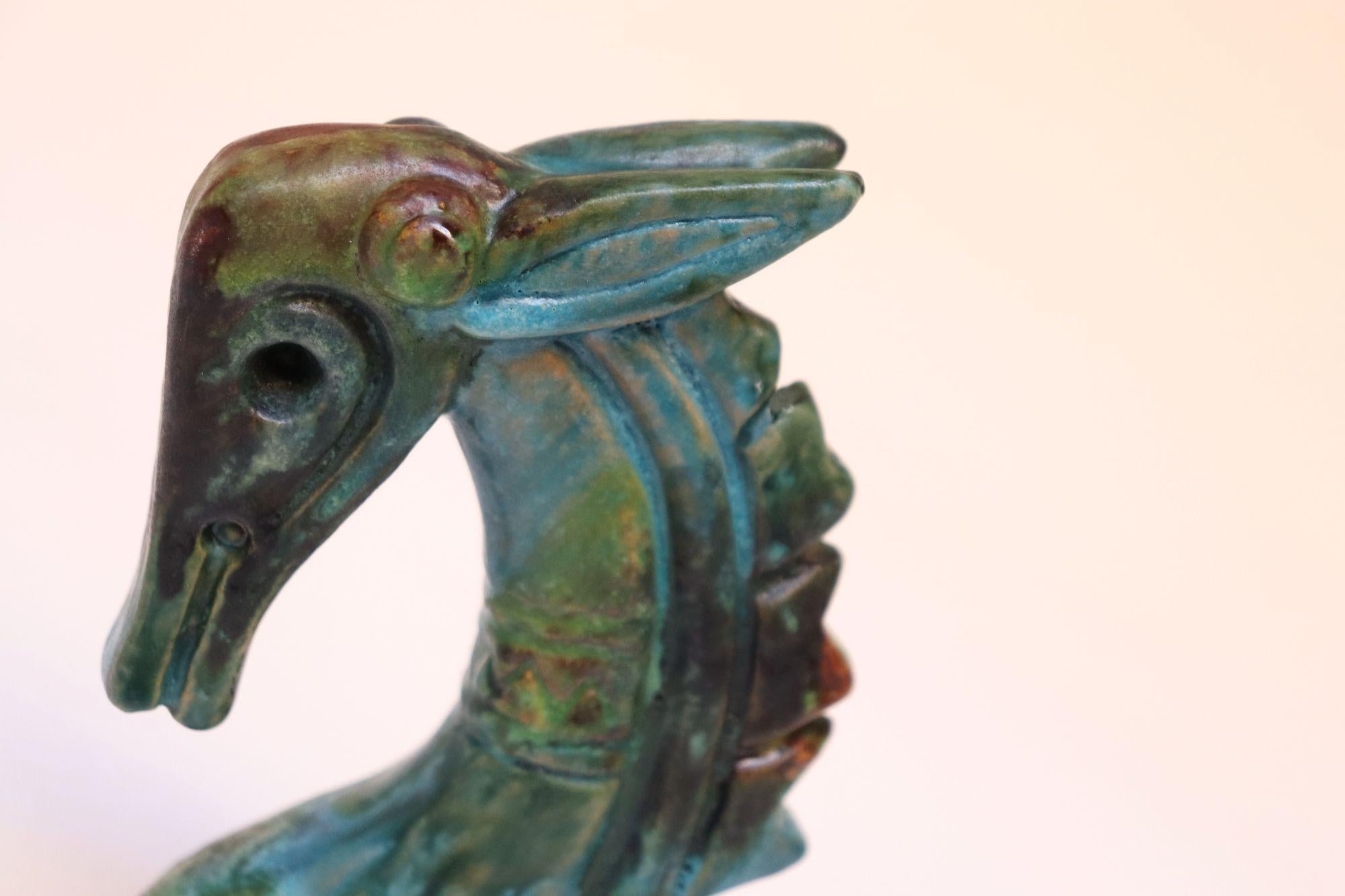 Paire de chevaux modernistes italiens en céramique Sea Garden par Alvino Bagni pour Raymor en vente 8