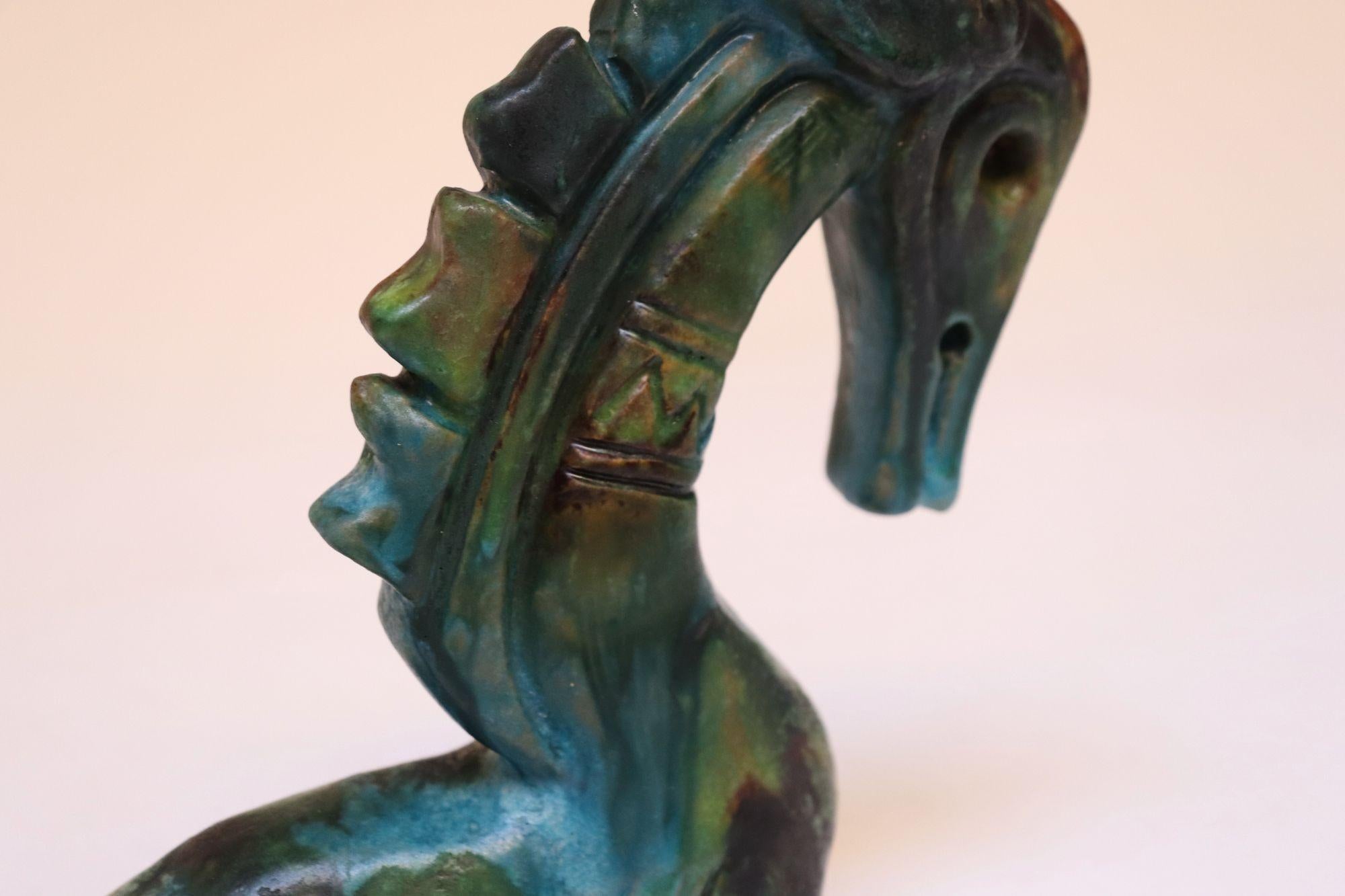 Paire de chevaux modernistes italiens en céramique Sea Garden par Alvino Bagni pour Raymor en vente 9