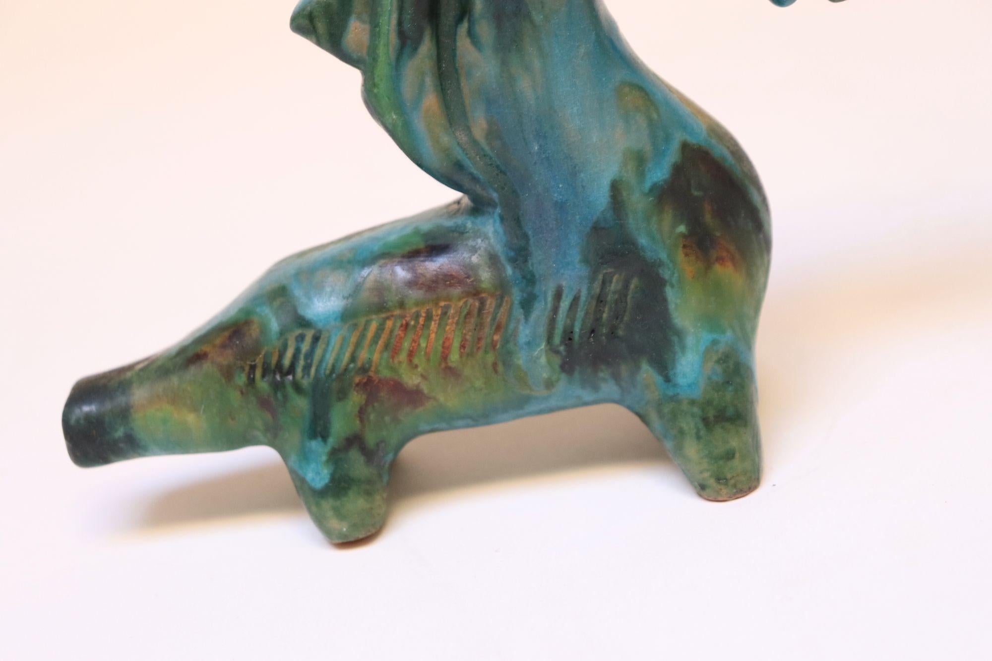 Paire de chevaux modernistes italiens en céramique Sea Garden par Alvino Bagni pour Raymor en vente 5