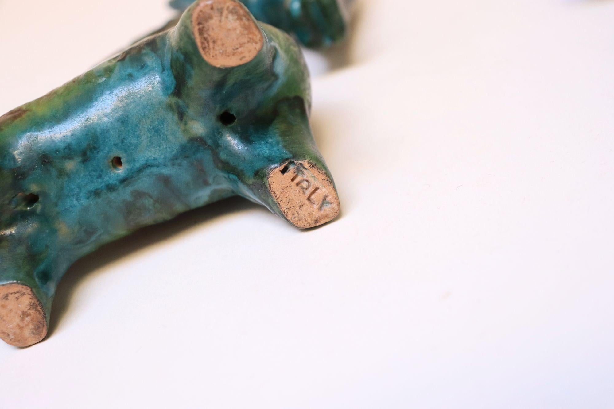 Paire de chevaux modernistes italiens en céramique Sea Garden par Alvino Bagni pour Raymor en vente 10