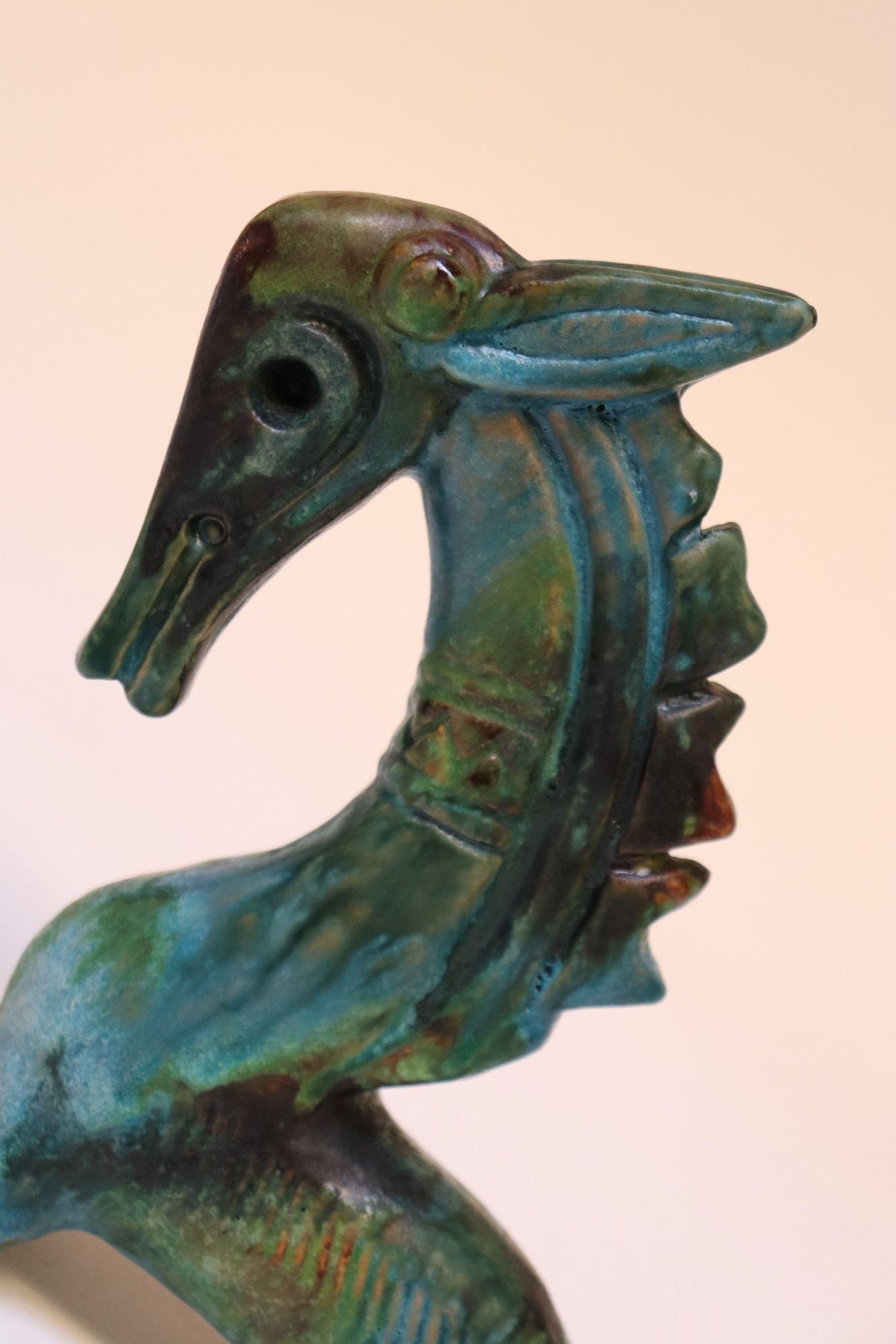 Paire de chevaux modernistes italiens en céramique Sea Garden par Alvino Bagni pour Raymor en vente 2