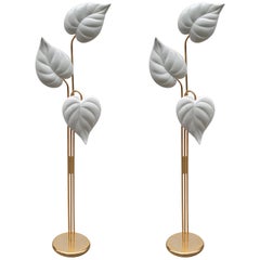 Pair of Italian Modernist Three-Light Floor Lamps