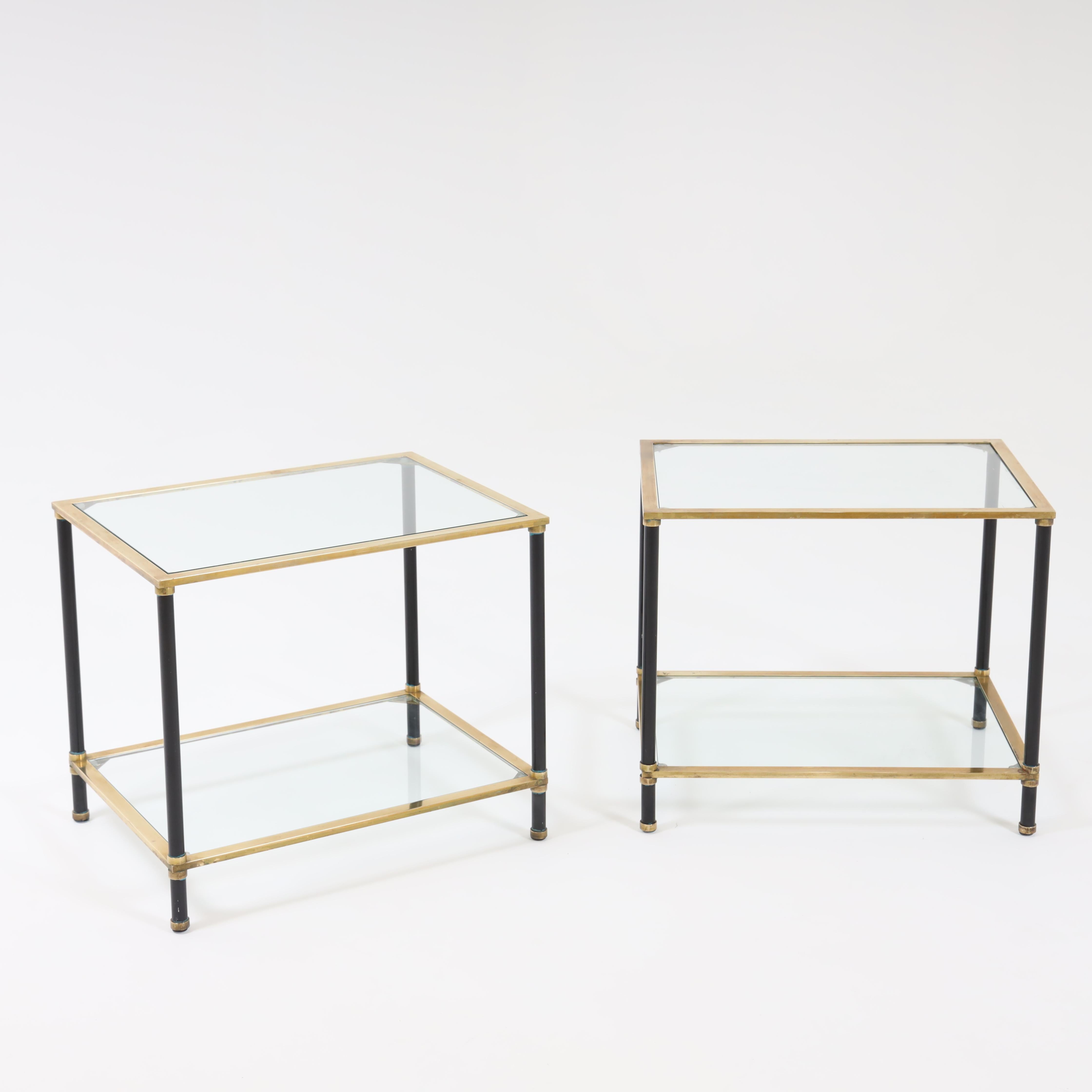 Pair of Italian Modernist Two Tier Side Tables In Good Condition In New York, NY