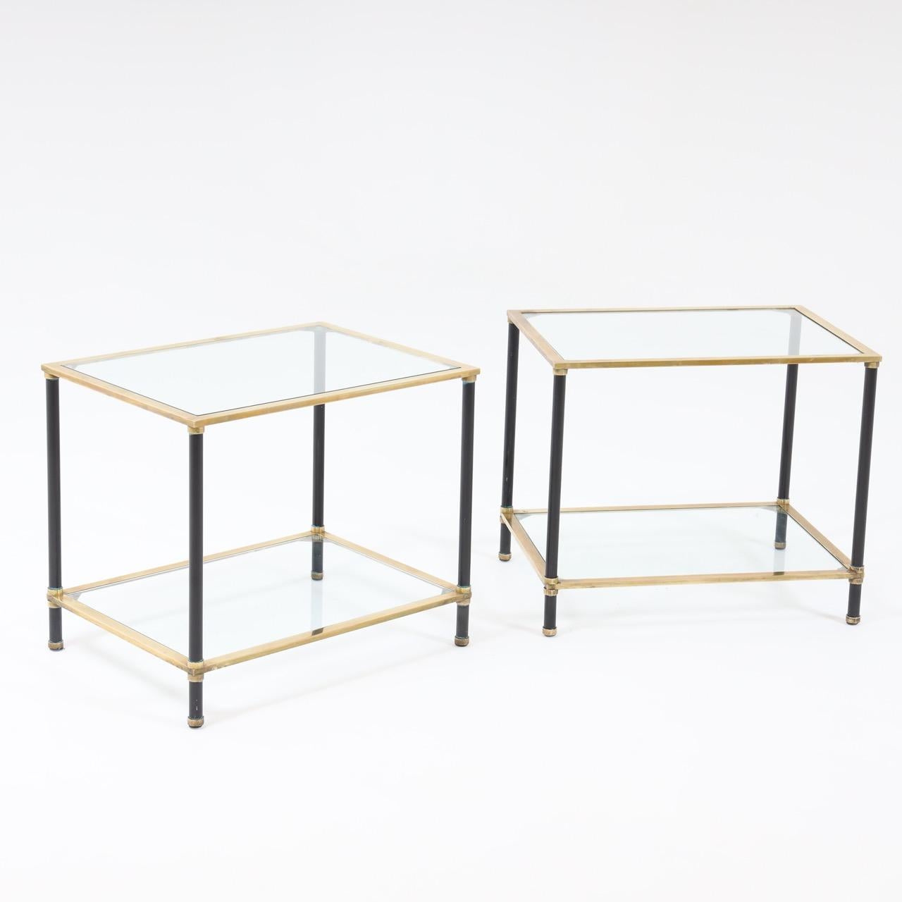 Pair of Italian Modernist Two Tier Side Tables 2