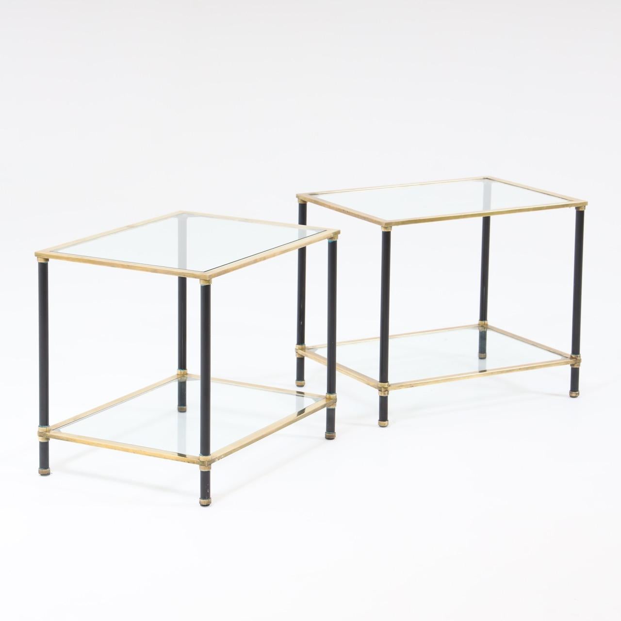 Pair of Italian Modernist Two Tier Side Tables 3