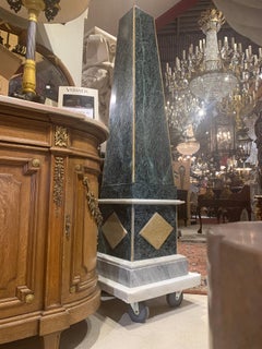 Pair of Italian Monumental Marble Obelisks