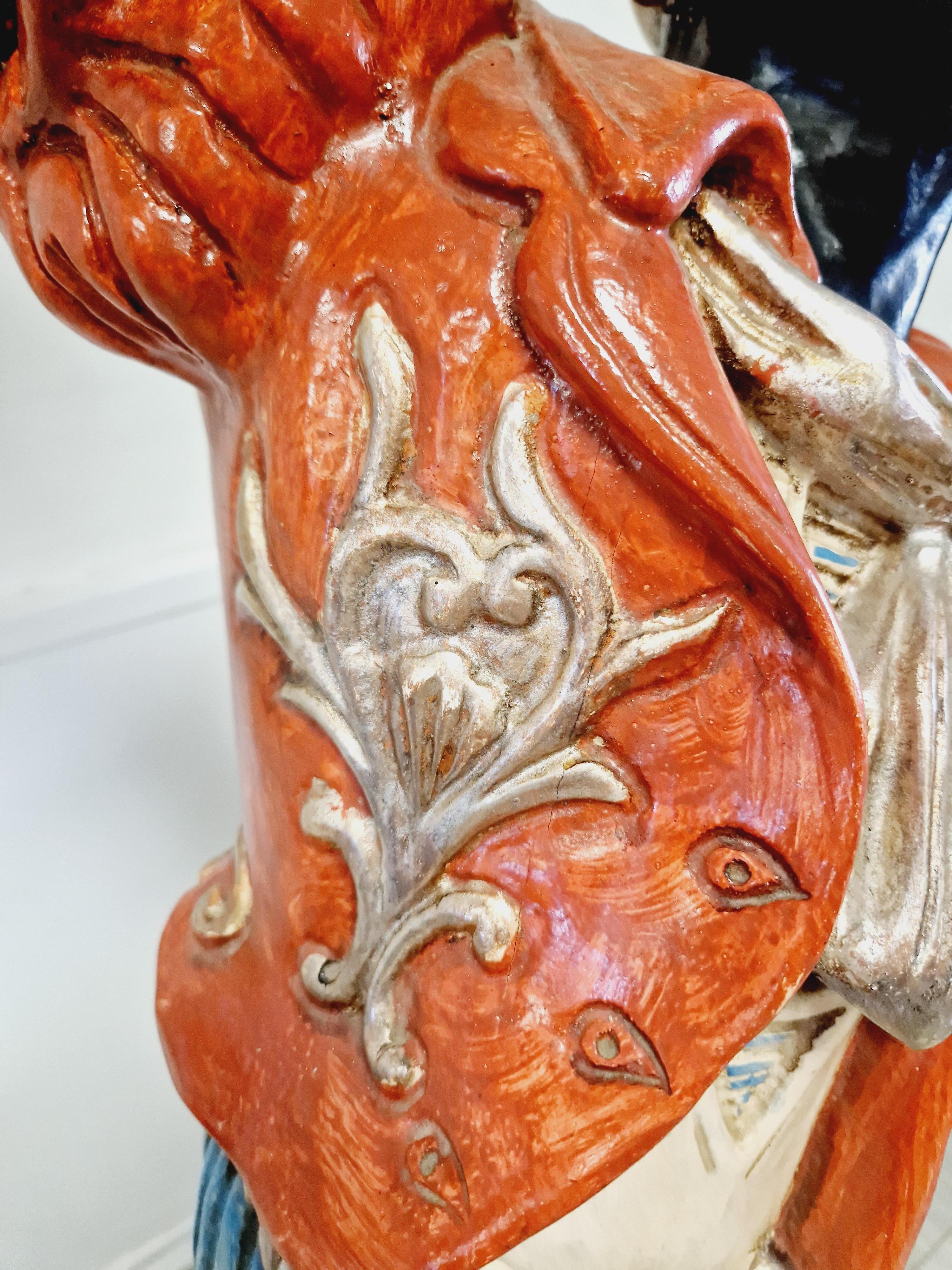 Pair of Italian Moor Floor Lamps Polychromed Wood 2
