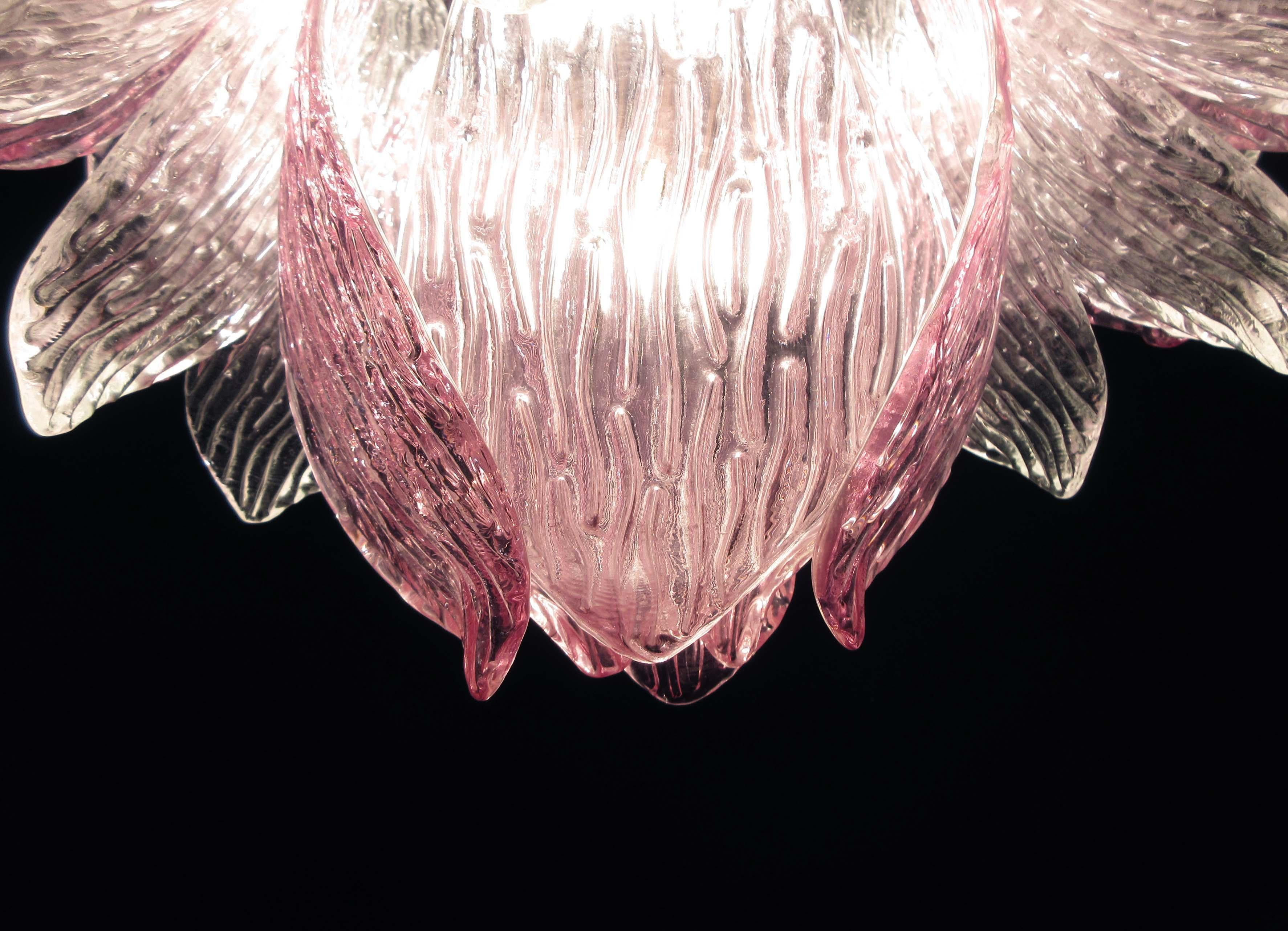 Paire de lustres italiens de Murano Verres transparents et améthyste:: Murano:: 1 en vente 9