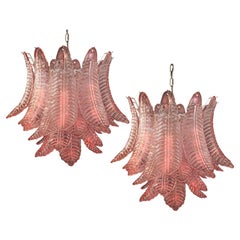 Pair of Italian Murano Felci Glass Chandeliers