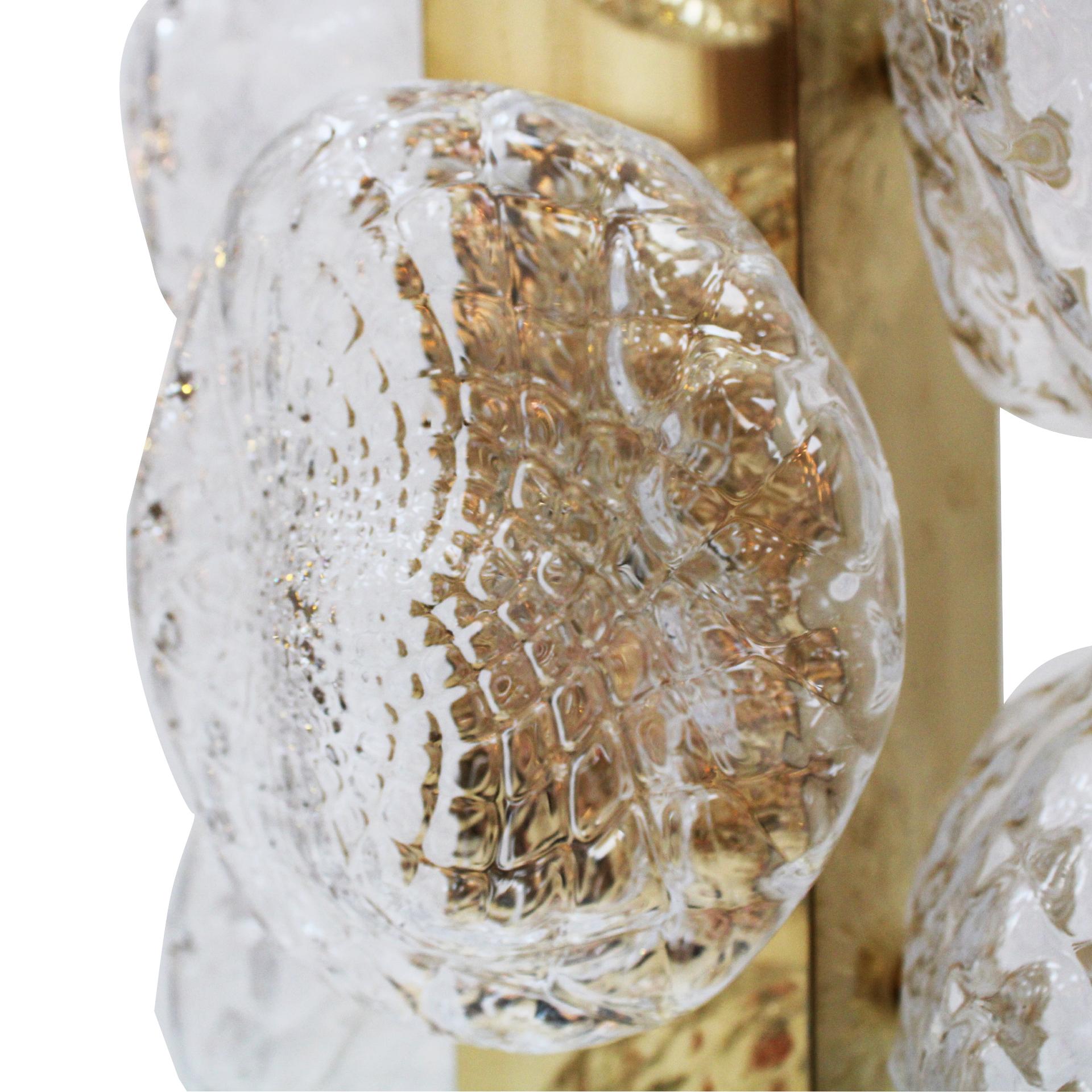 Paar italienische Tischlampen aus Murano-Glas und Messing, Italien im Angebot 3