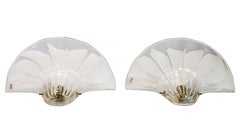 Paar italienische Wandleuchten aus Muranoglas und Messing von Seguso