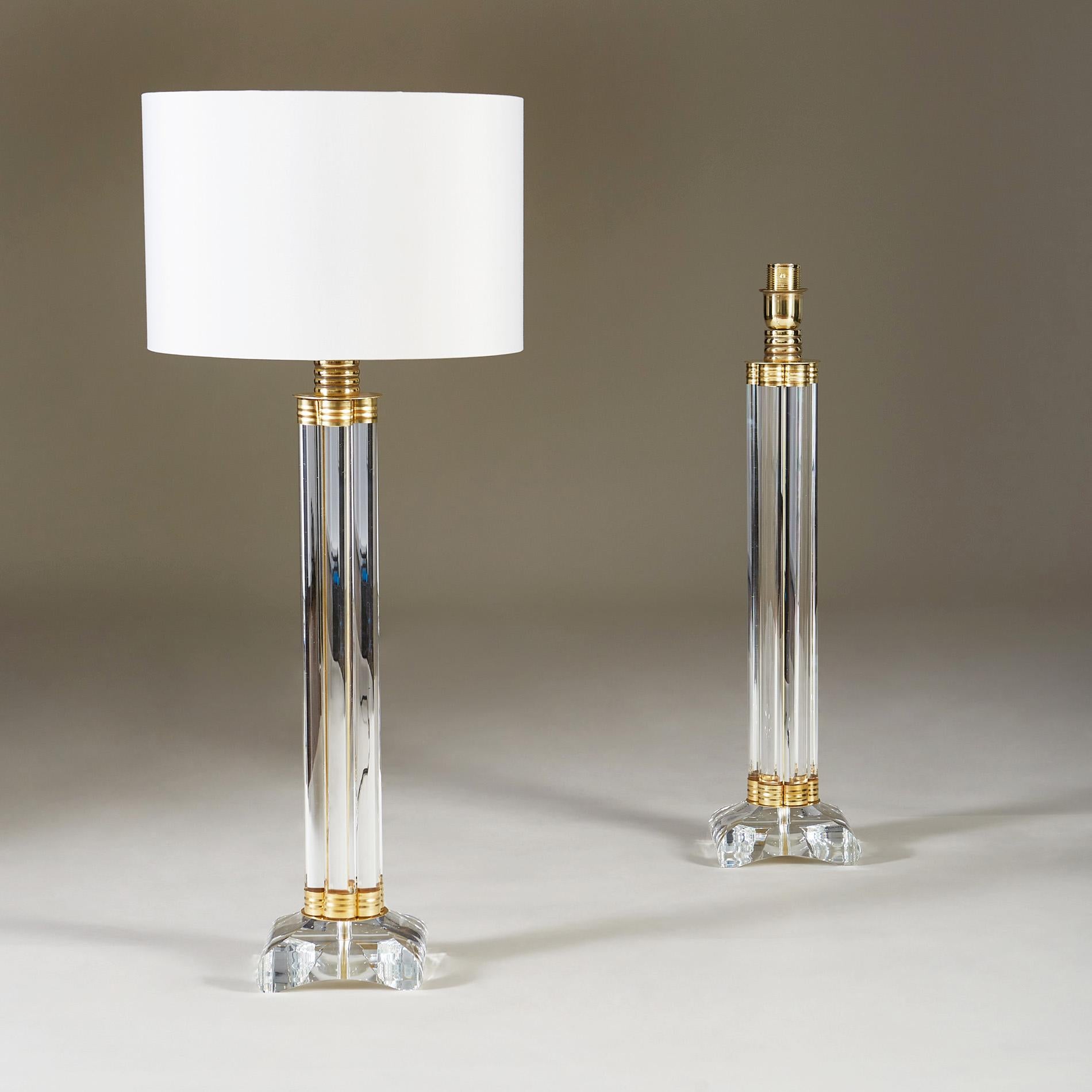 Pair of Italian Murano Glass 'Column' Lamps In Excellent Condition In London, GB