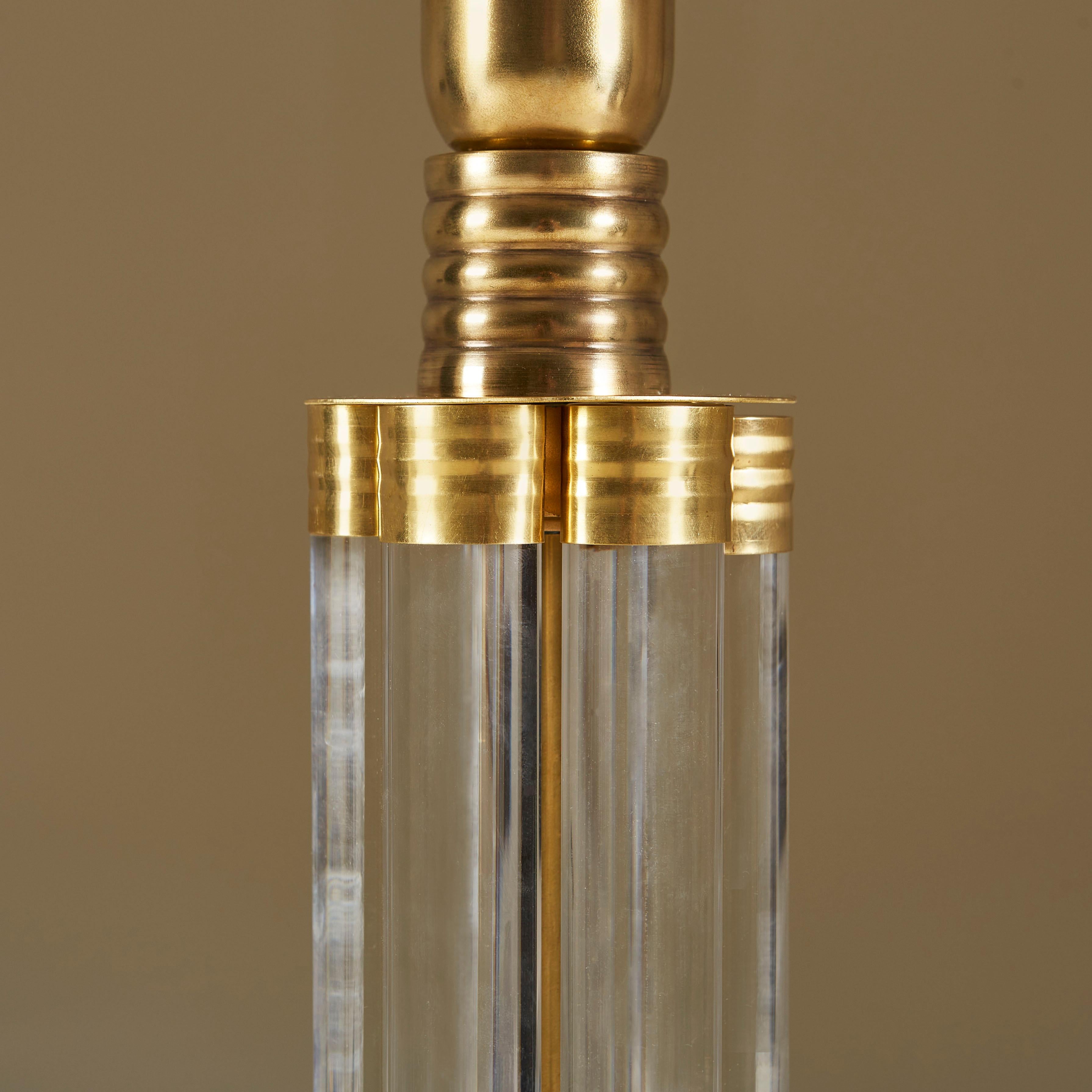 Contemporary Pair of Italian Murano Glass 'Column' Lamps For Sale
