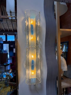 Pair of Italian Murano Glass Double Sconces by Mazzega